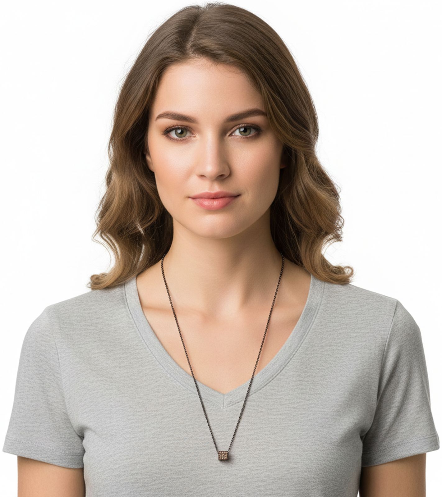Calvin Klein Rocking Damen Halskette mit Swarovski-Steinen Mode-Schmuck mit fest angebrachtem Würfel-Anhänger KJ9CJN140100 Dunkelgrau