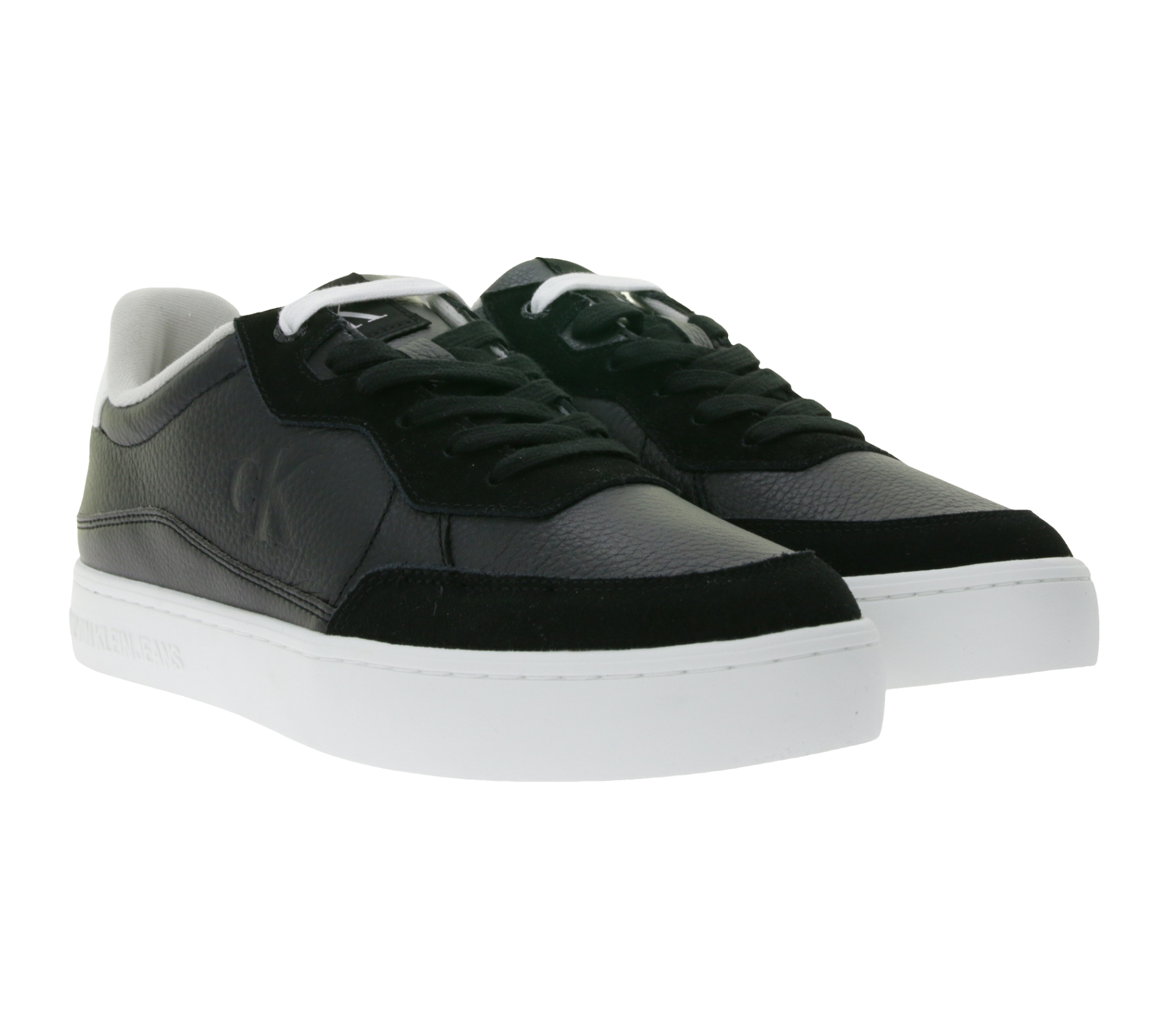Calvin Klein Sneaker modische Echtleder-Schuhe mit Logo auf den Außenseiten elegante Turn-Schuhe YM0YM01153 0GM Schwarz