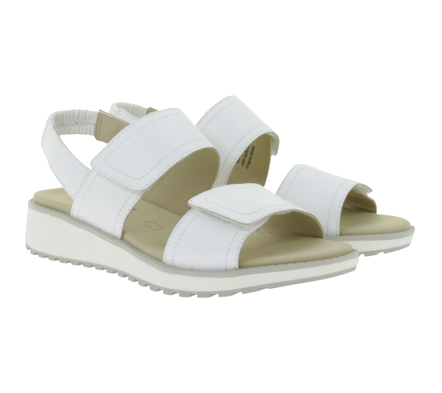 CAPRICE Damen Sandalette Nappaleder-Sandalen mit CAP Memotion-Technologie Sommer-Schuhe 9-28708-44 102 Weiß