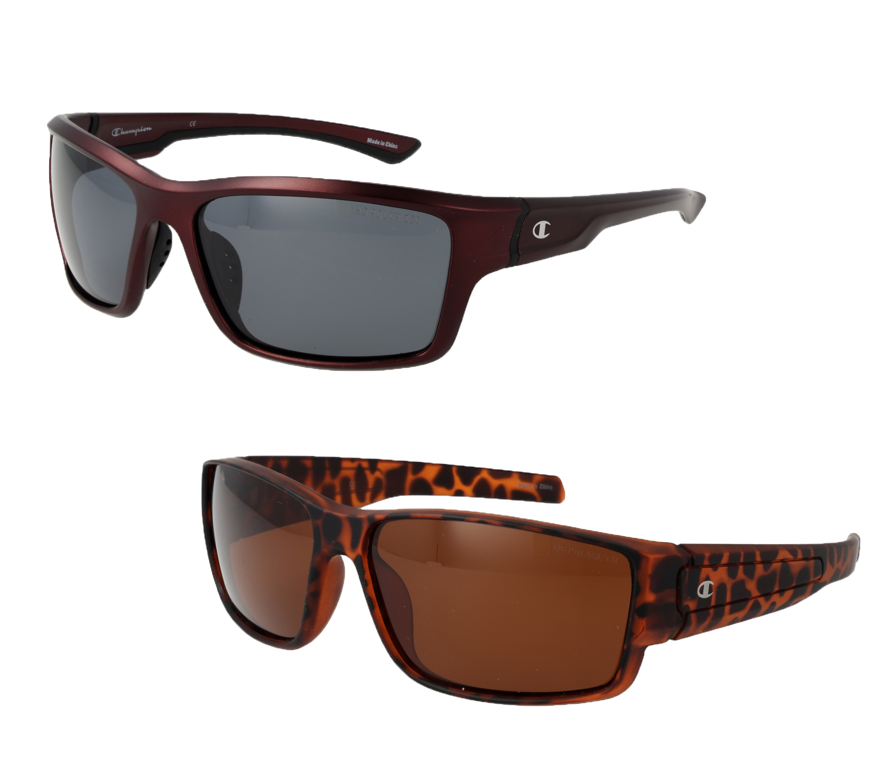 Champion Sonnenbrille Herren Freizeit-Brille polarisierte Urlaubs-Brille mit und ohne Filterkategorie Bordeaux-Rot oder Braun