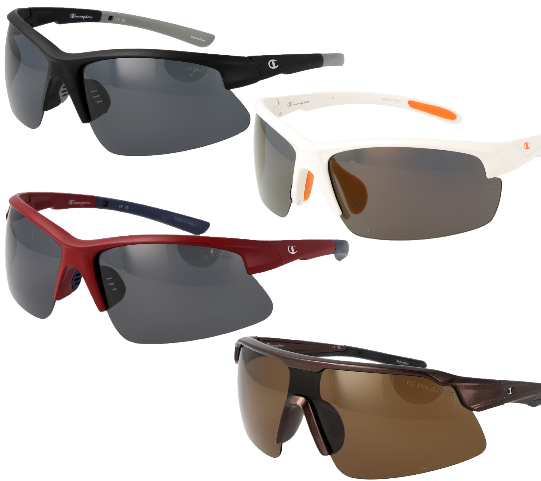 Champion Sport Sonnenbrille Herren Sport-Brille polarisierte Urlaubs-Brille Filterkategorie 3 Schwarz, Braun, Weiß oder Rot