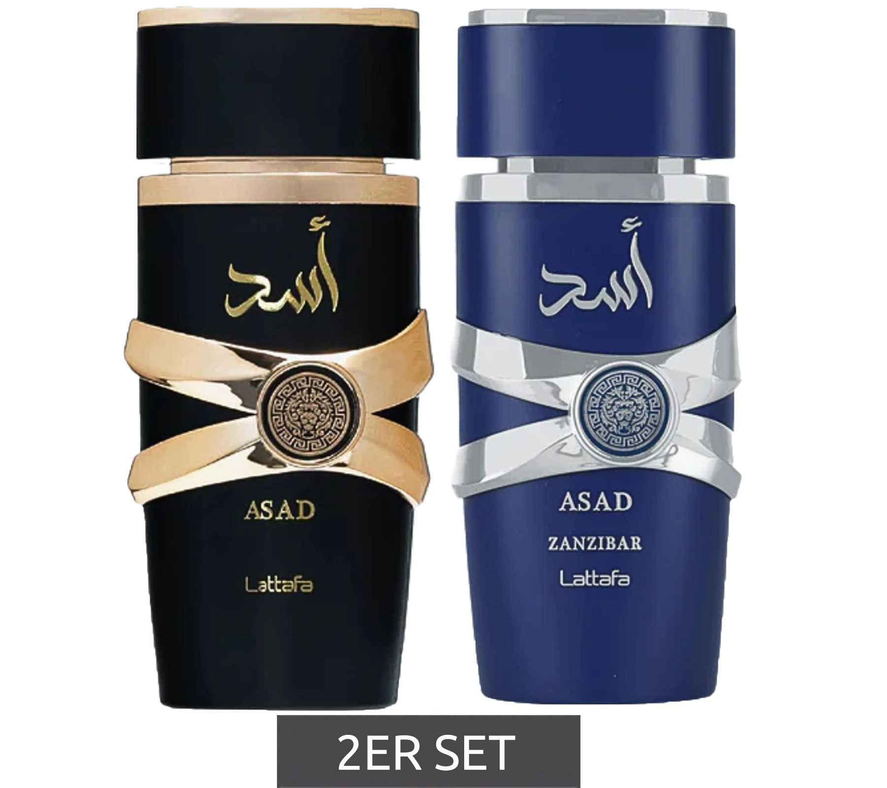 charakterstarkes Lattafa Asad und Sansibar Herren Eau de Parfum eleganter Körper-Duft im Set je 100ml Schwarz
