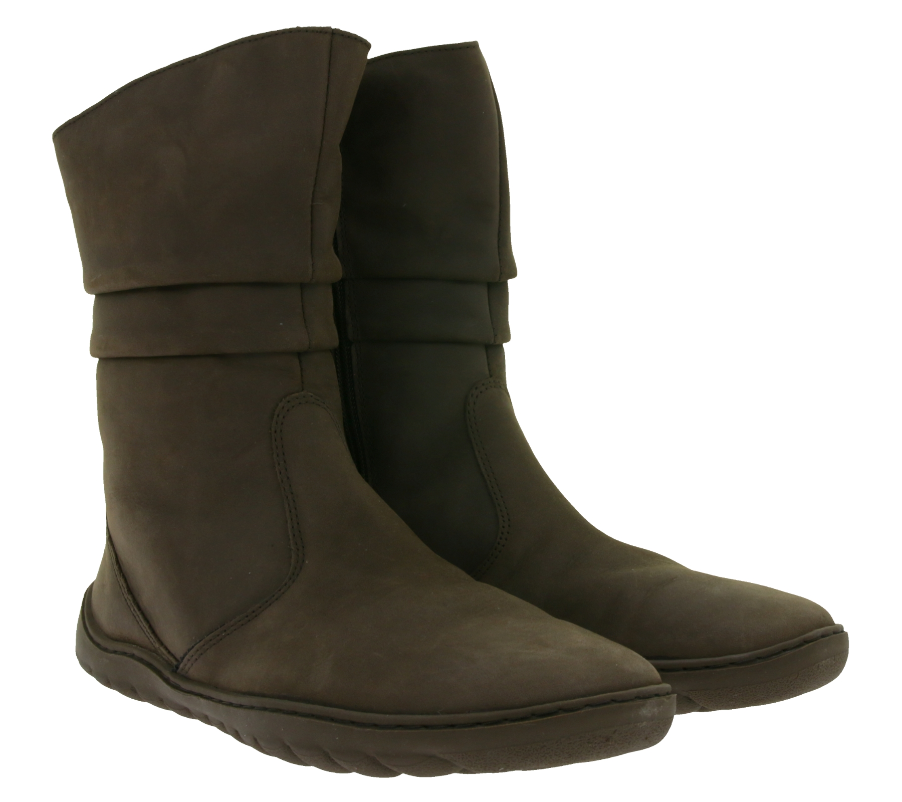 charaktervolle GROUNDIES Barfußschuhe Odessa Gx2 Damen Echtleder Stiefelette mit TrueSense Sohle GND-110301-04 Braun