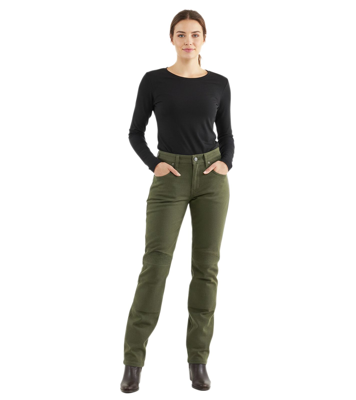 DAINESE Casual Slim Lady Tex Damen Motorrad-Hose mit Pro-Shape 2.0-Protektoren Motorrad-Jeans Motorsport-Hose 202755157 Grün