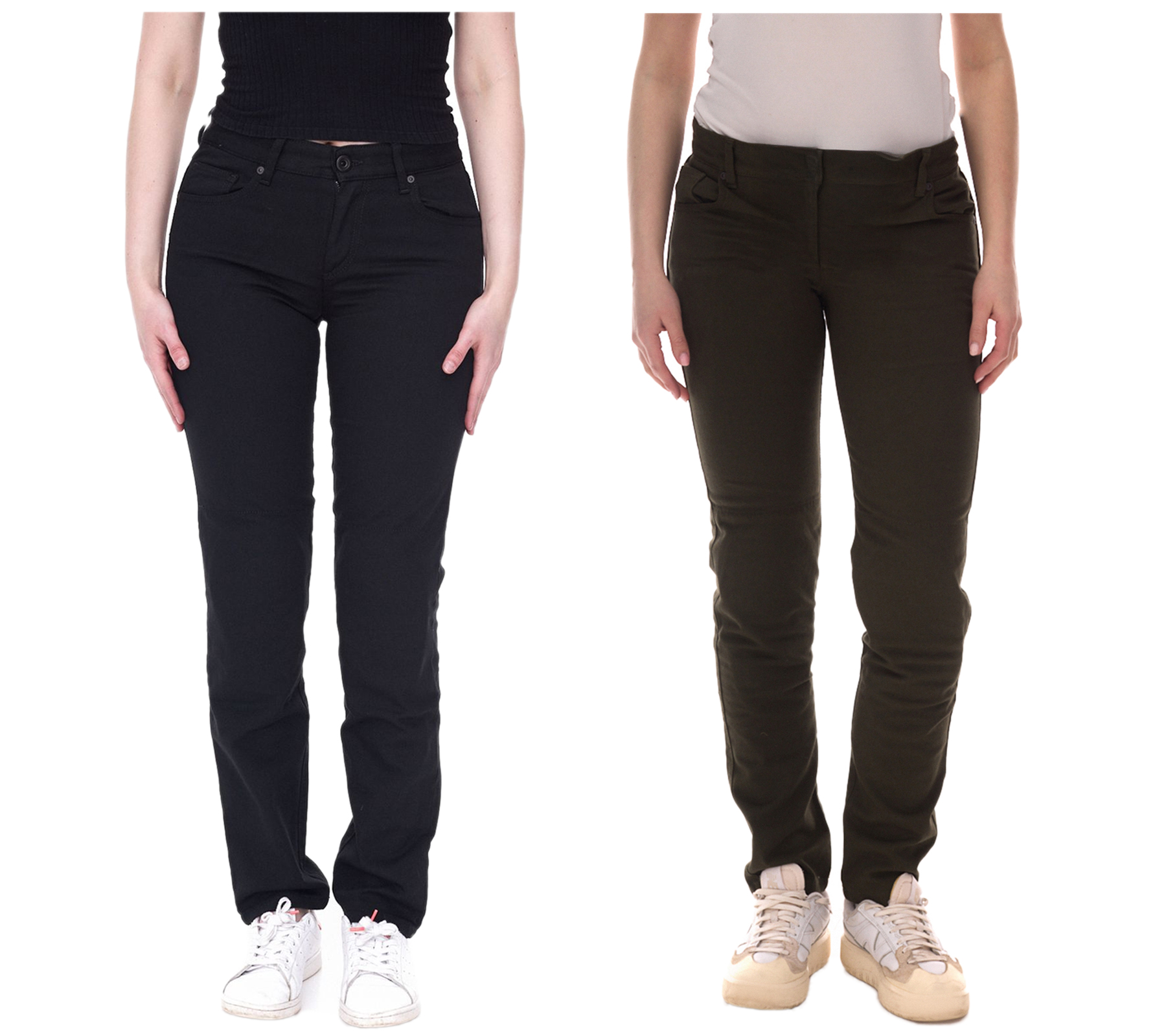 DAINESE Classic Slim Lady Tex Damen Motorrad-Hose mit Pro-Shape 2.0-Protektoren Motorrad-Jeans Motorsport-Hose 202755152 Schwarz oder Grün