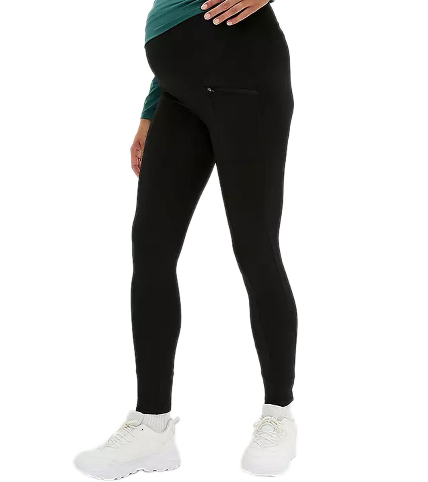 Damen Schwangerschafts-Hose schlichte Basic-Hose Umstandsmode Sport-Leggings 950753 Schwarz