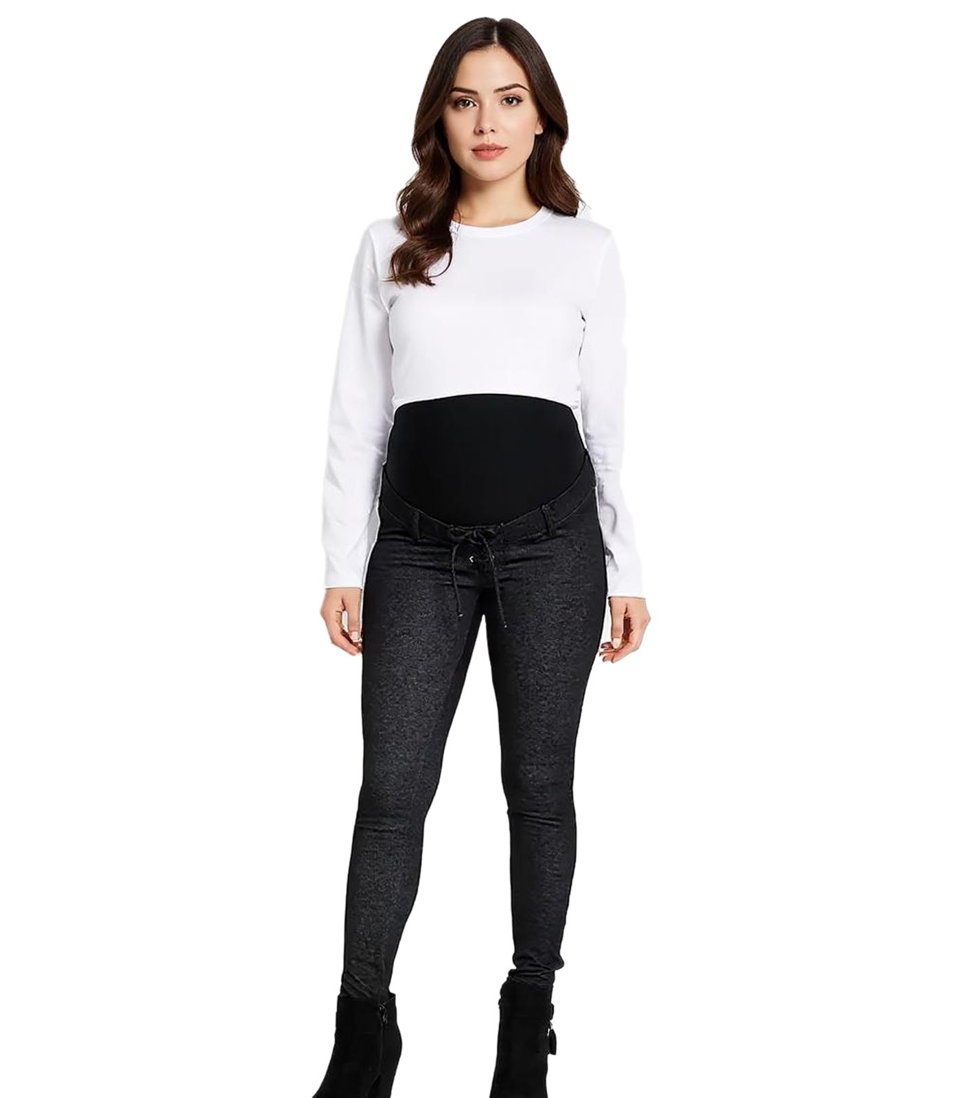 Damen Schwangerschafts-Hose Thermo Jeggings Umstandsmode 911067 Schwarz