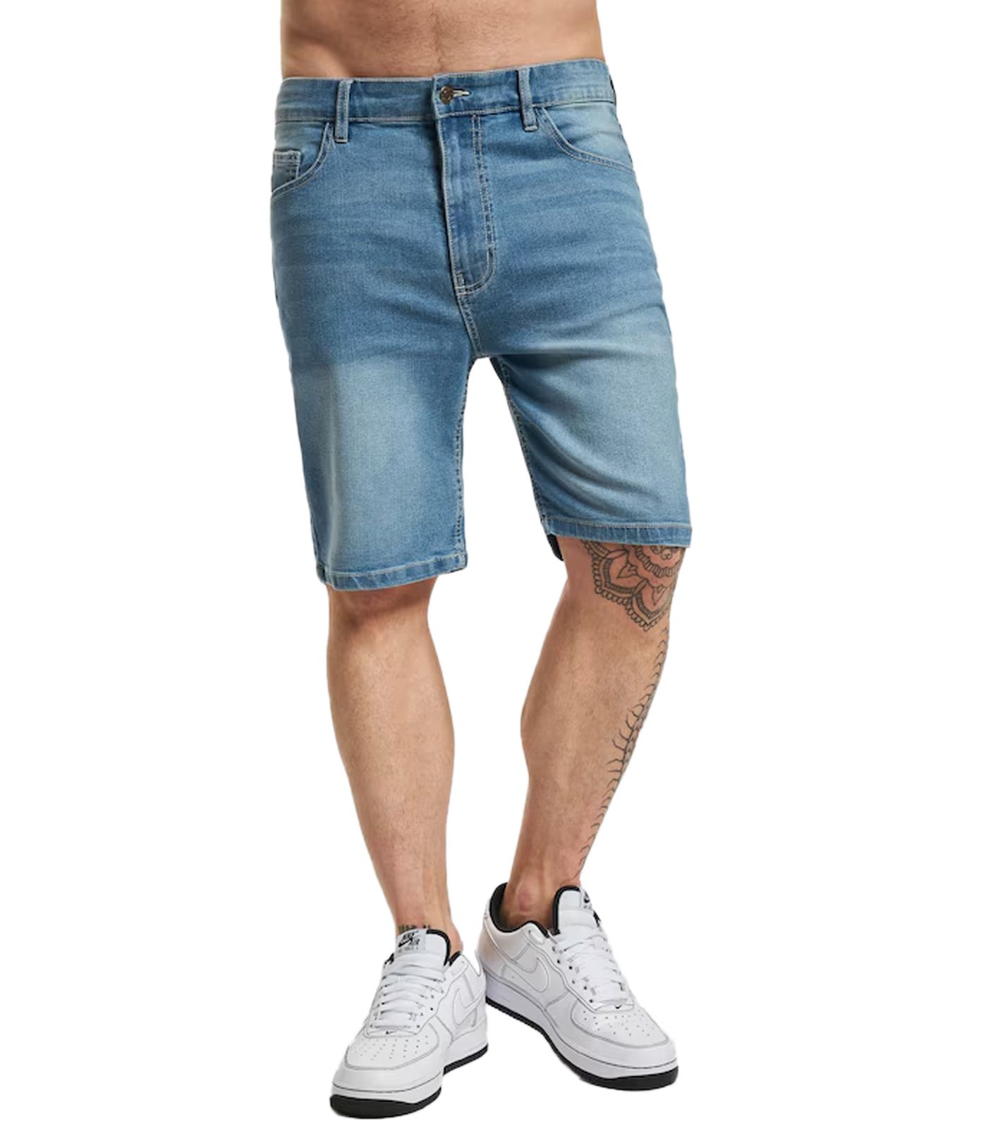 Denim Project Herren Jeans schlichte Baumwoll Bermuda-Shorts Sommer-Shorts DP3800 554 Blau
