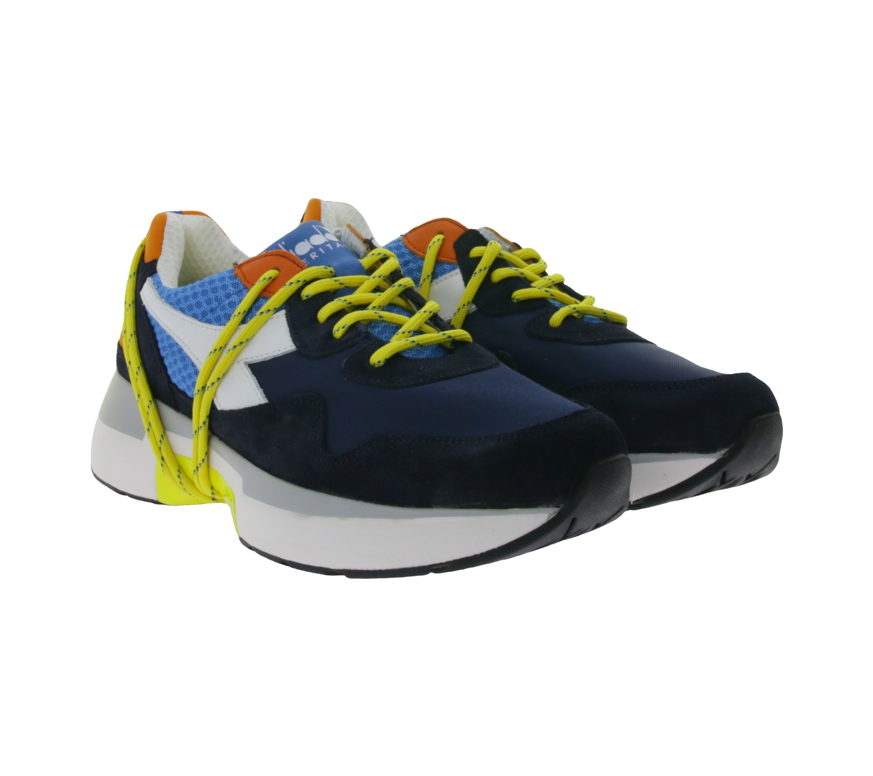 diadora N9000 Txs H Mesh Sneaker Made in Portugal mit Wildleder-Overlays 201.174817 01 65096 Blau/Weiß/Gelb