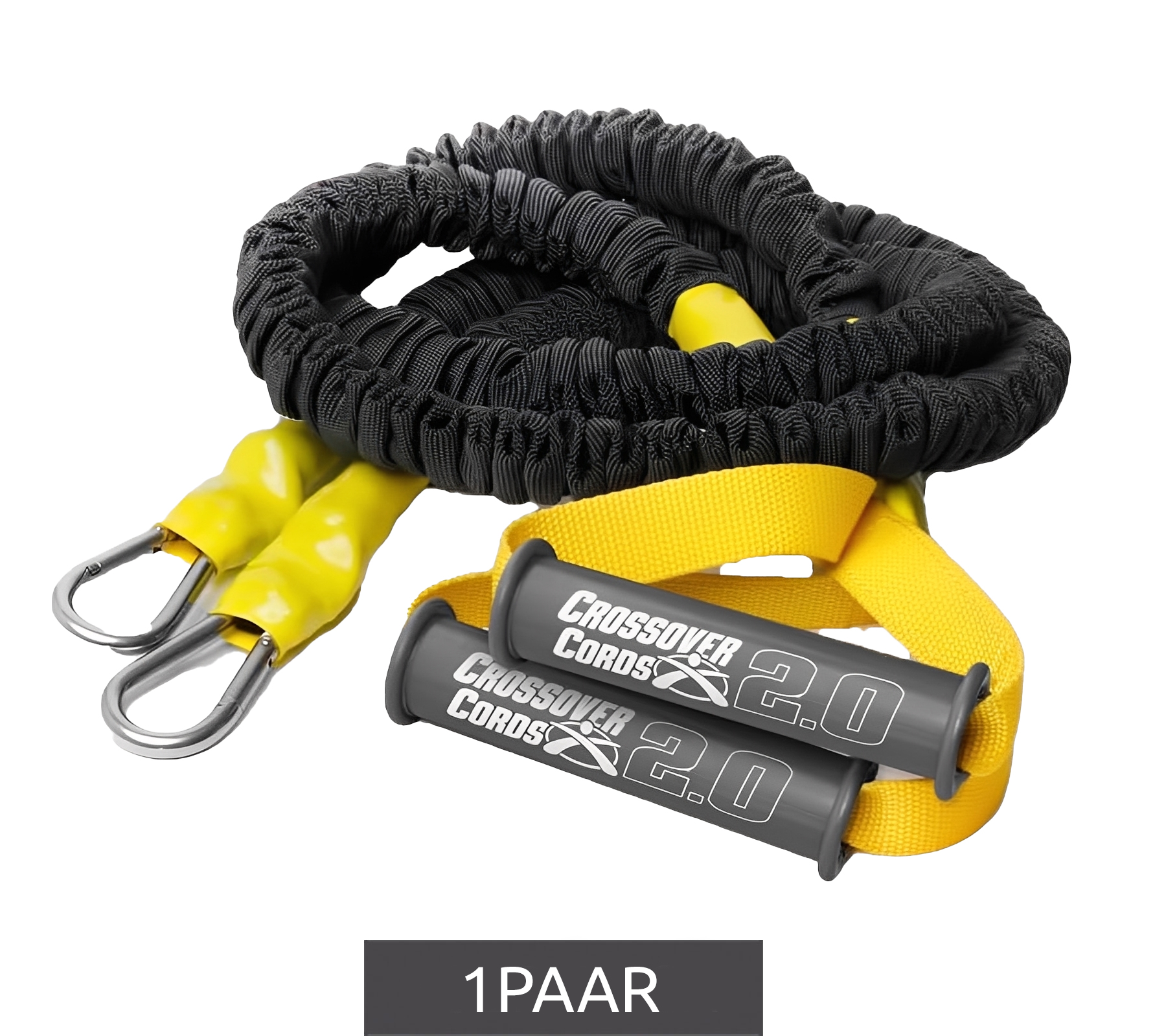 Elastische 1 Paar CROSSOVER SYMMETRY Widerstandsbänder für die Schulter Trainingsbänder Seilbänder Schwarz/Gelb