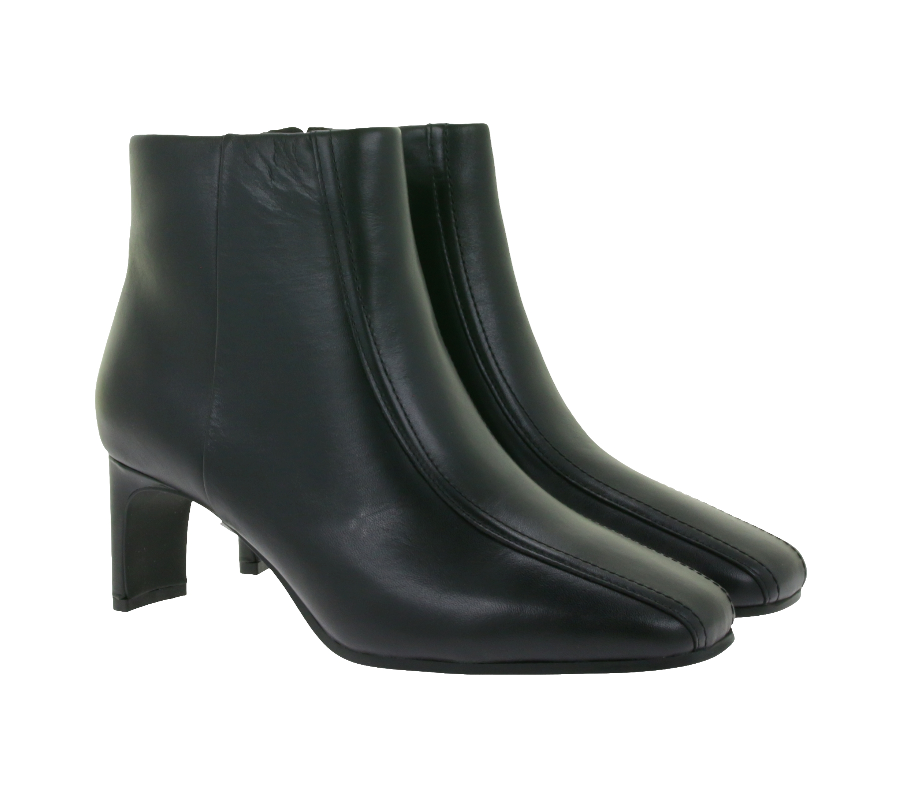 Elegante Clarks Damen Seren 55 Top Echt-Leder Absatz-Stiefelette – Klassischer Ankle-Boot 26166942 Schwarz