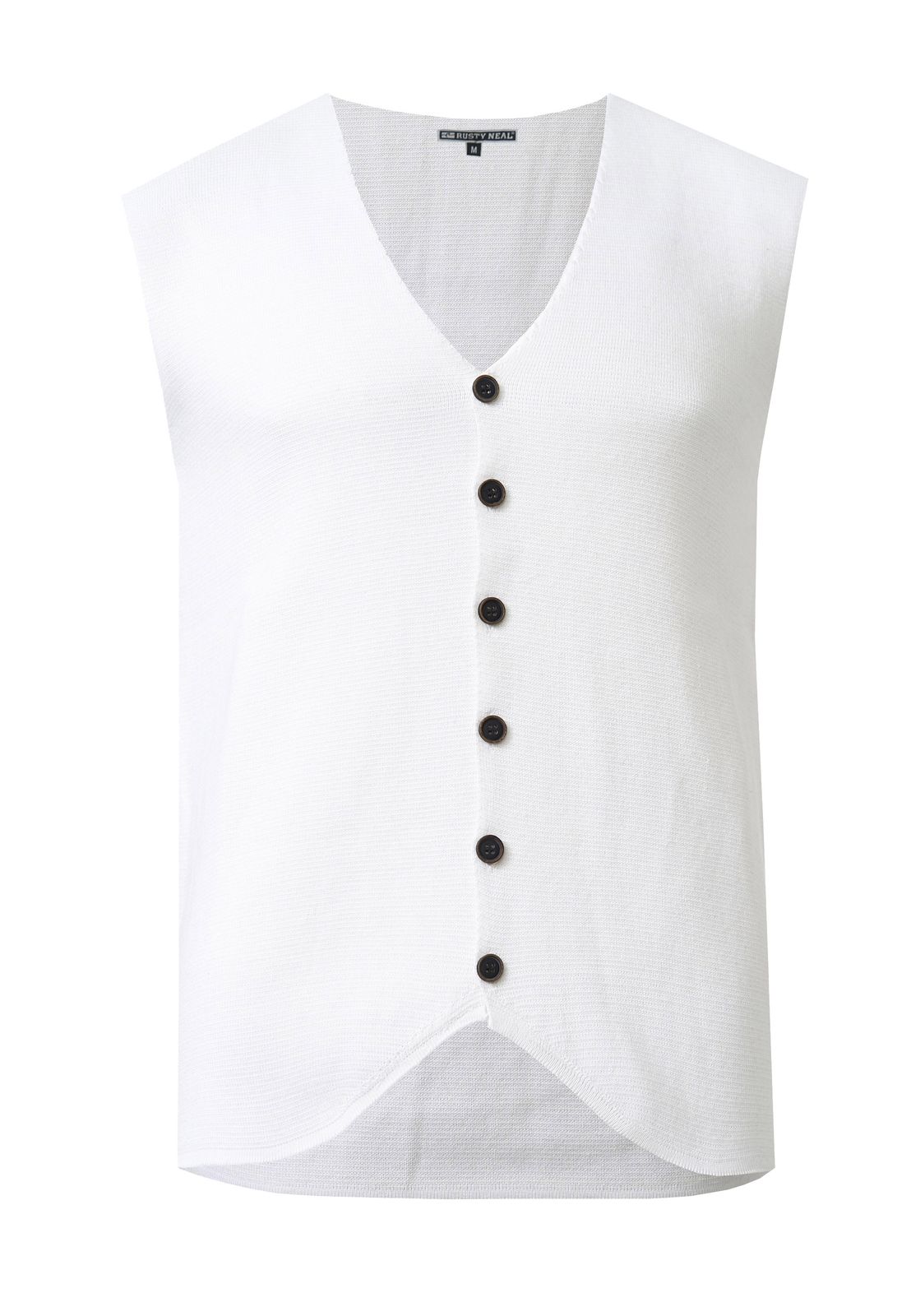 Elegante Herren Feinstrick-Weste mit Knopfleiste Anzug-Weste 13412 Weiß