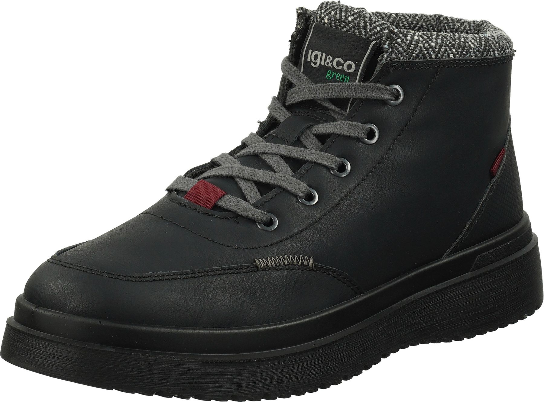 Elegante igi&co Stiefelette Schnürschuhe für Herren 46490 00 Schwarz