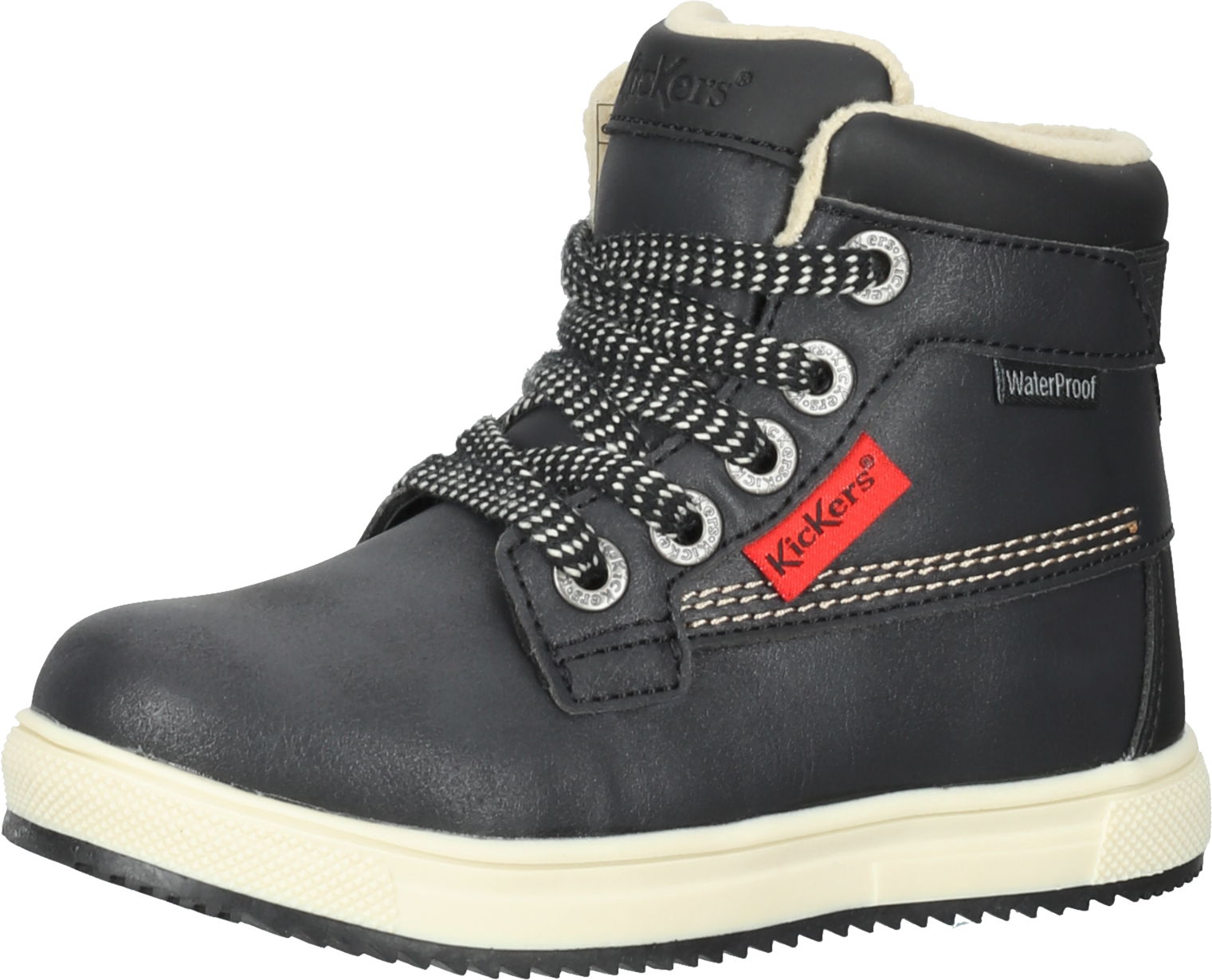 Elegante Kickers Stiefelette Schnürschuhe für Unisex - Kinder 736802-30 8 Schwarz