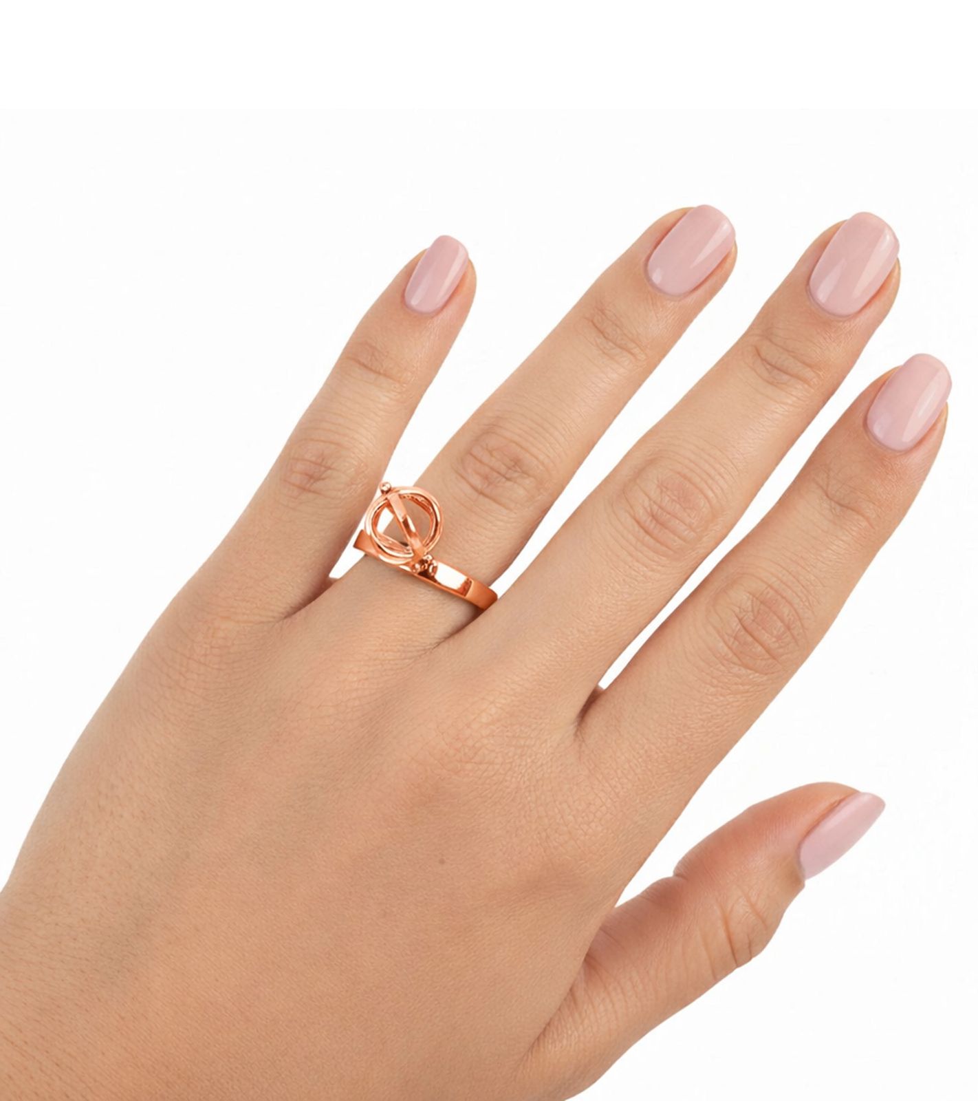 Eleganter Calvin Klein Damen Ring mit Kugel-Anhänger Edelstahl-Ring Finger-Ring KJ4XPR1002 Rose-Gold