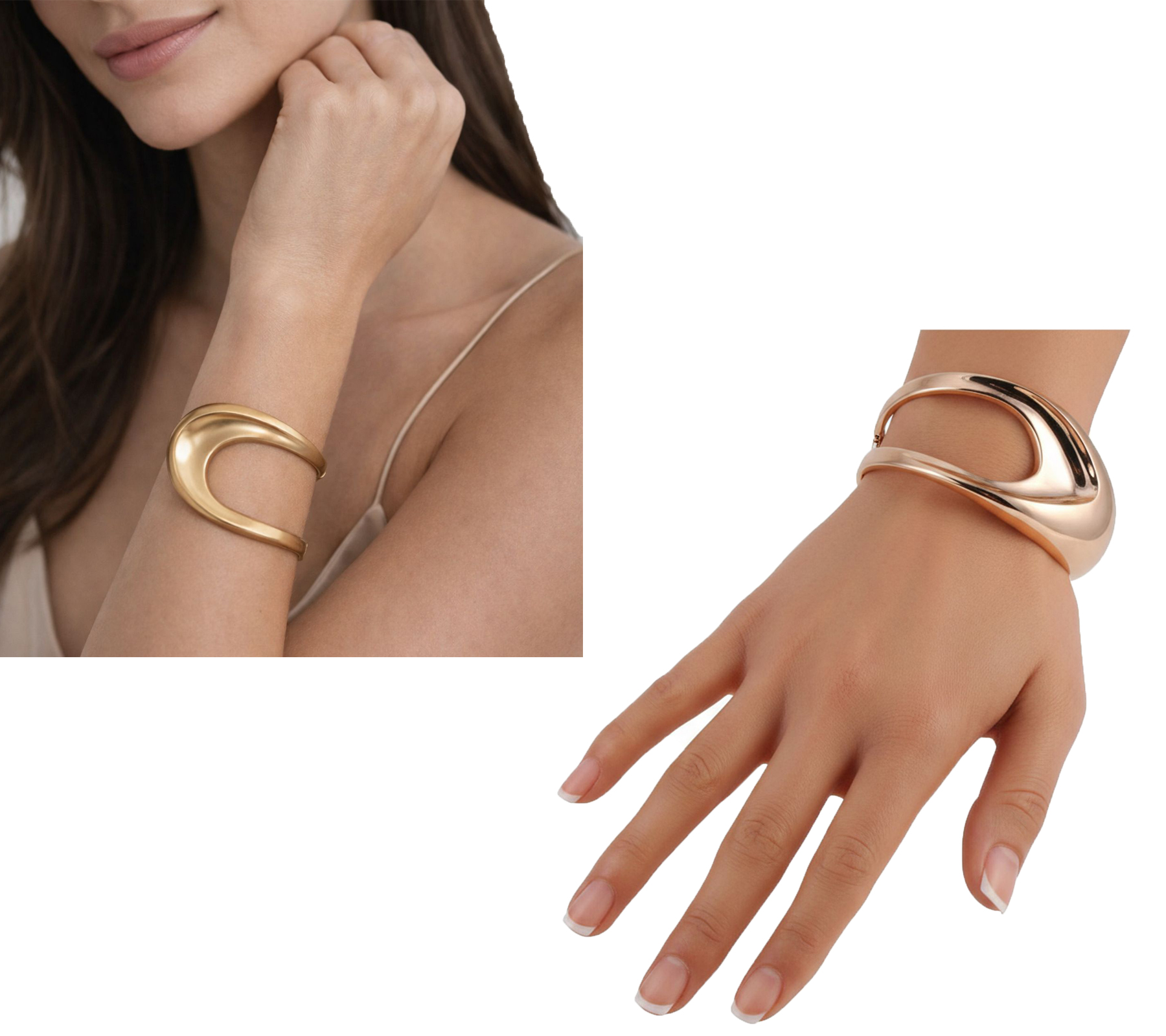 Eleganter Calvin Klein Shade Damen-Armreif aus Edelstahl Arm- & Handgelenk-Schmuck Größe XS Rose-Gold oder Gold