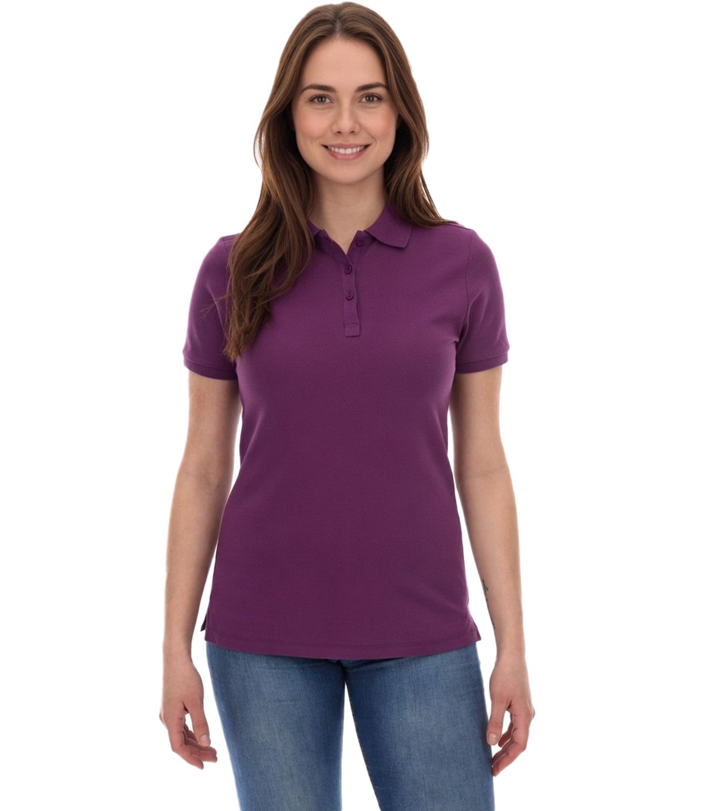 ELEVATE Calgary Damen Polo-Shirt Baumwolle Polo-Hemd Pique-Strick 200 g/m² 3808138 Lila