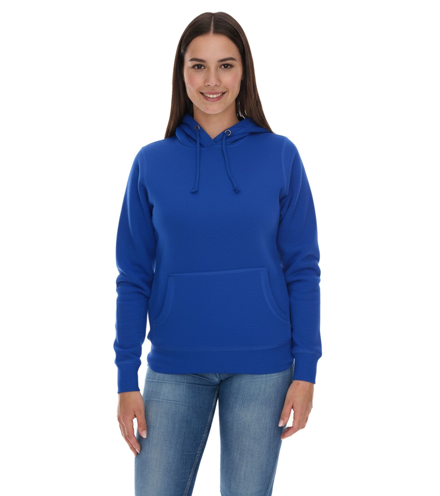 Elevate Charon Damen Hoodie schlichter Baumwoll-Pullover mit Kängurutasche Sweater 3823452 Blau