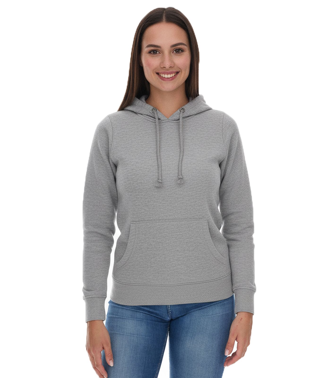 Elevate Charon Damen Hoodie schlichter Baumwoll-Pullover mit Kängurutasche Sweater 3823480 Grau