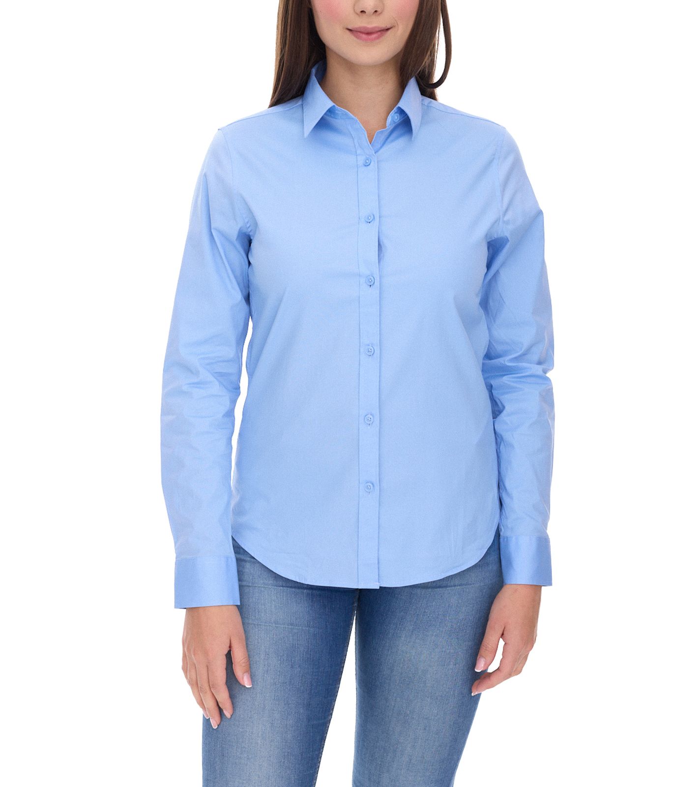 ELEVATE Hamell Langarm-Hemd schlichtes Damen Blusen-Hemd Popelin Bluse 3816940 Hellblau