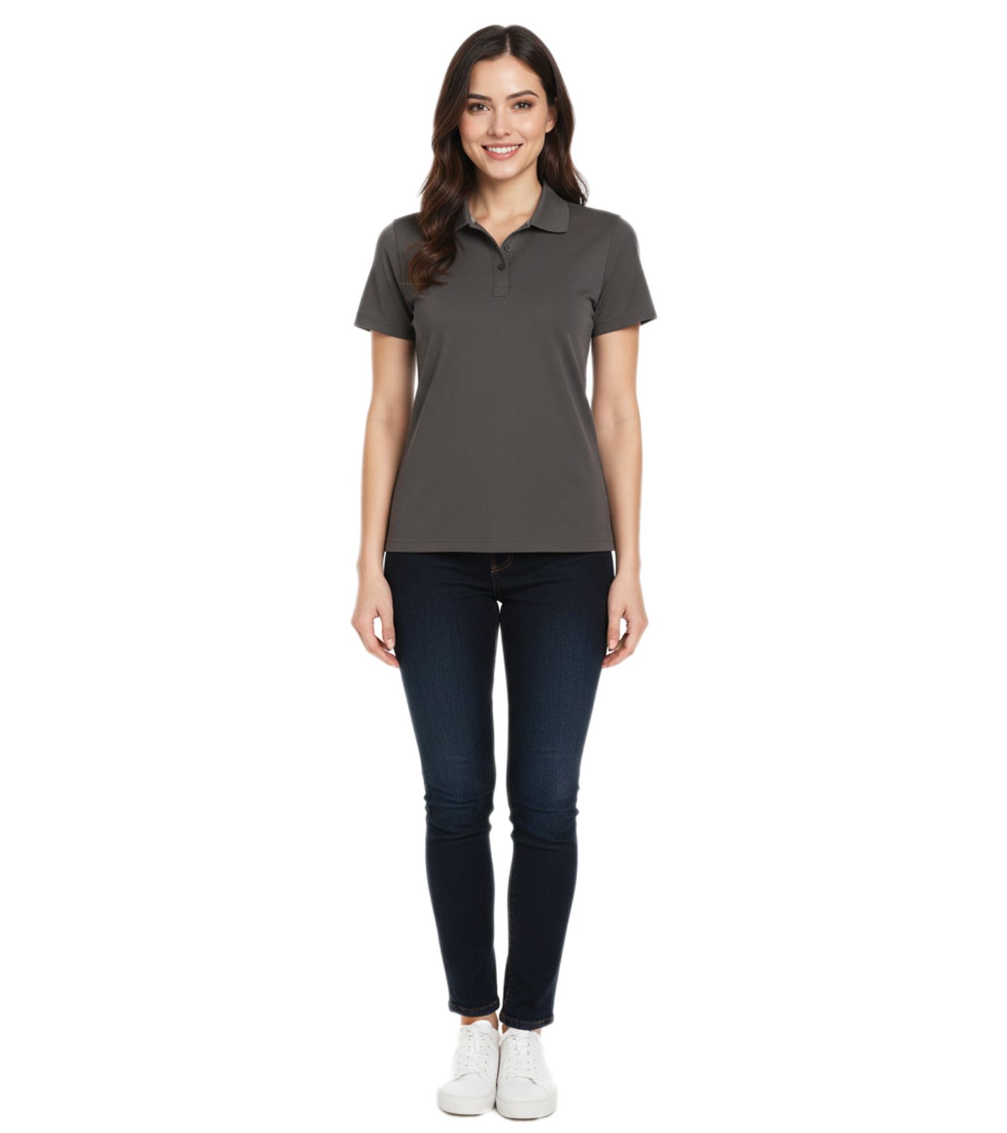 ELEVATE Helios Damen Polo-Shirt Baumwolle Polo-Hemd Pique-Strick 180 g/m² 3810789 Dunkelgrau