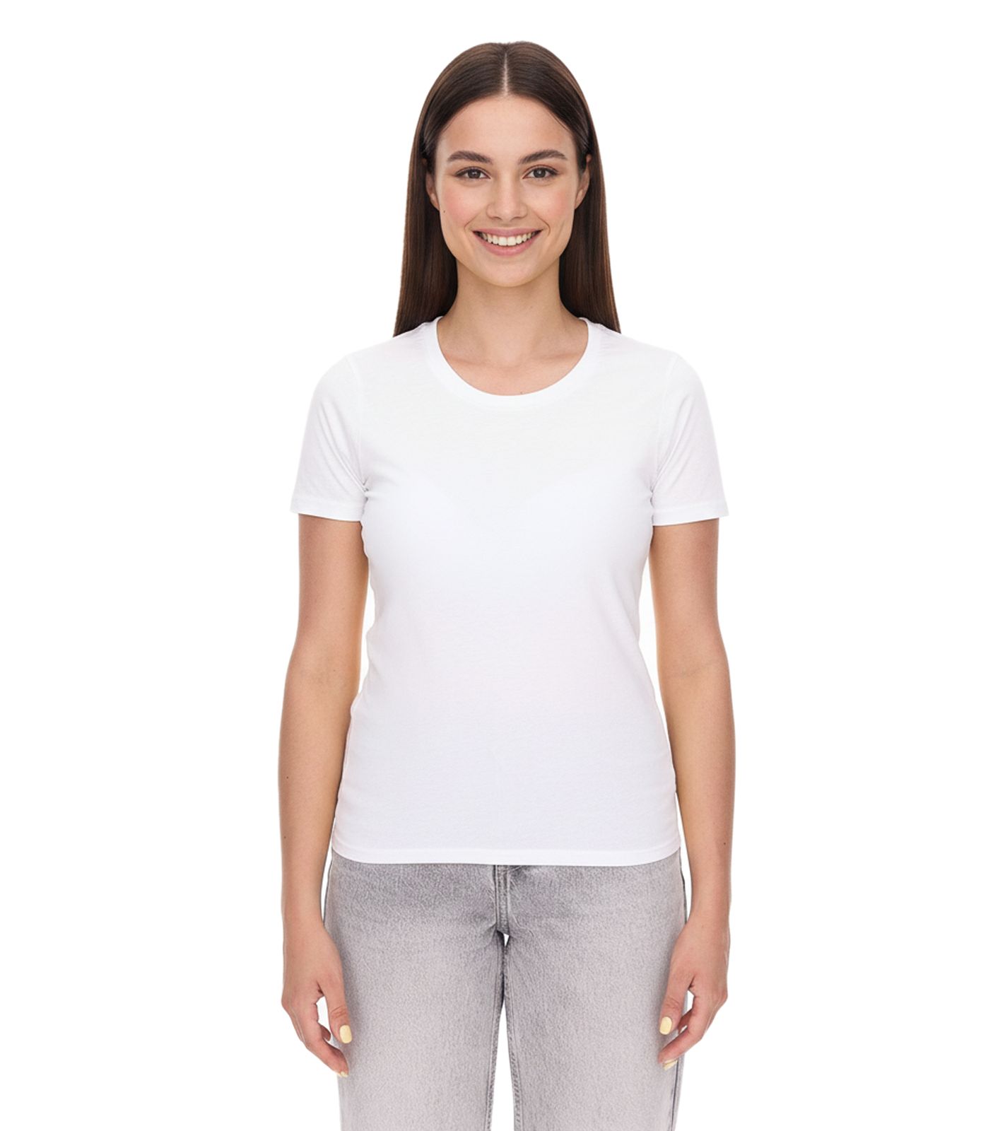 ELEVATE Heros Damen T-Shirt auch in 4XL schlichtes Baumwoll-Shirt 150 g/m2 Basic-Shirt Unterzieh-Shirt 3802901 Weiß