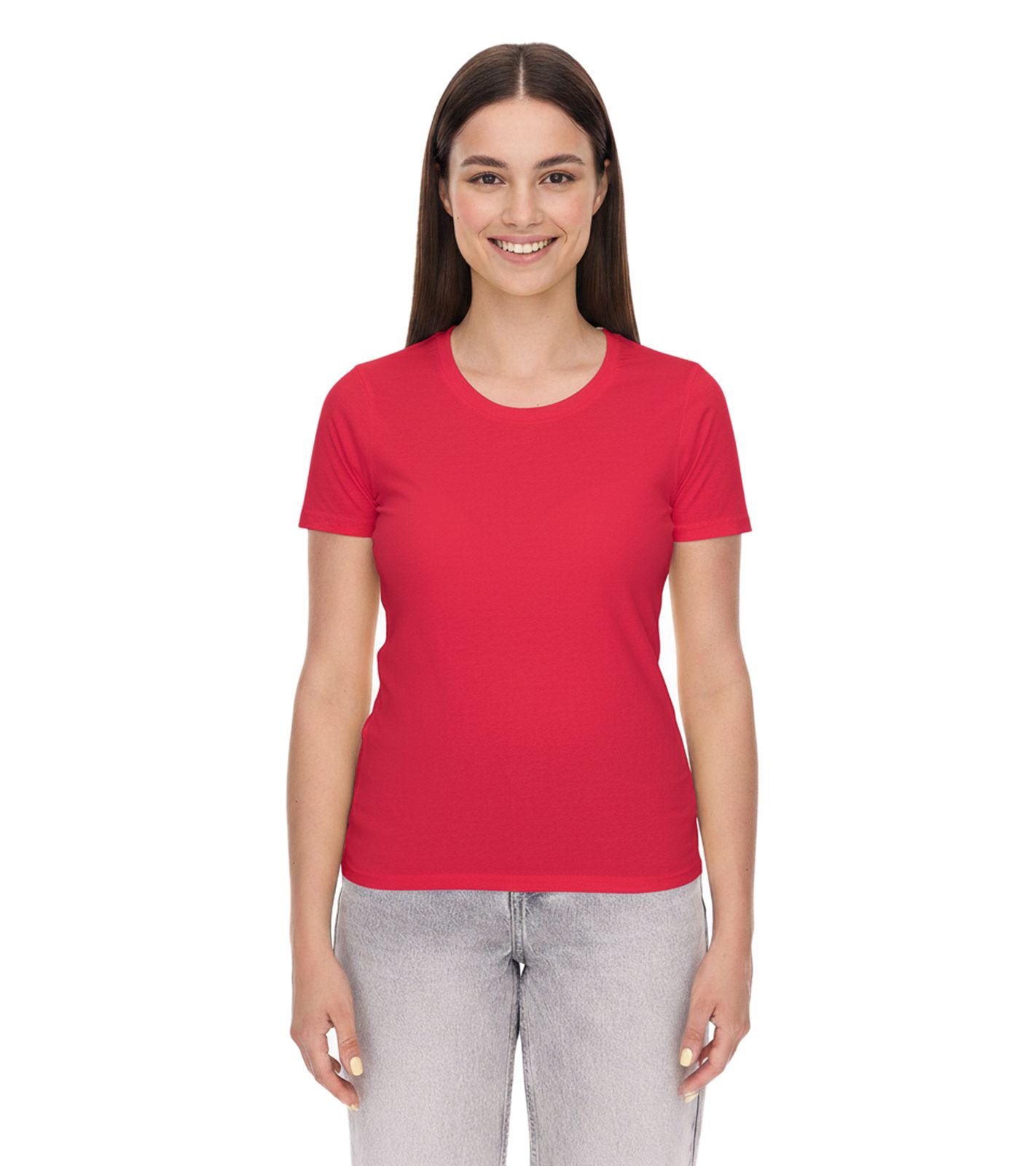 ELEVATE Heros Damen T-Shirt auch in 4XL schlichtes Baumwoll-Shirt 150 g/m2 Basic-Shirt Unterzieh-Shirt 3802925 Rot