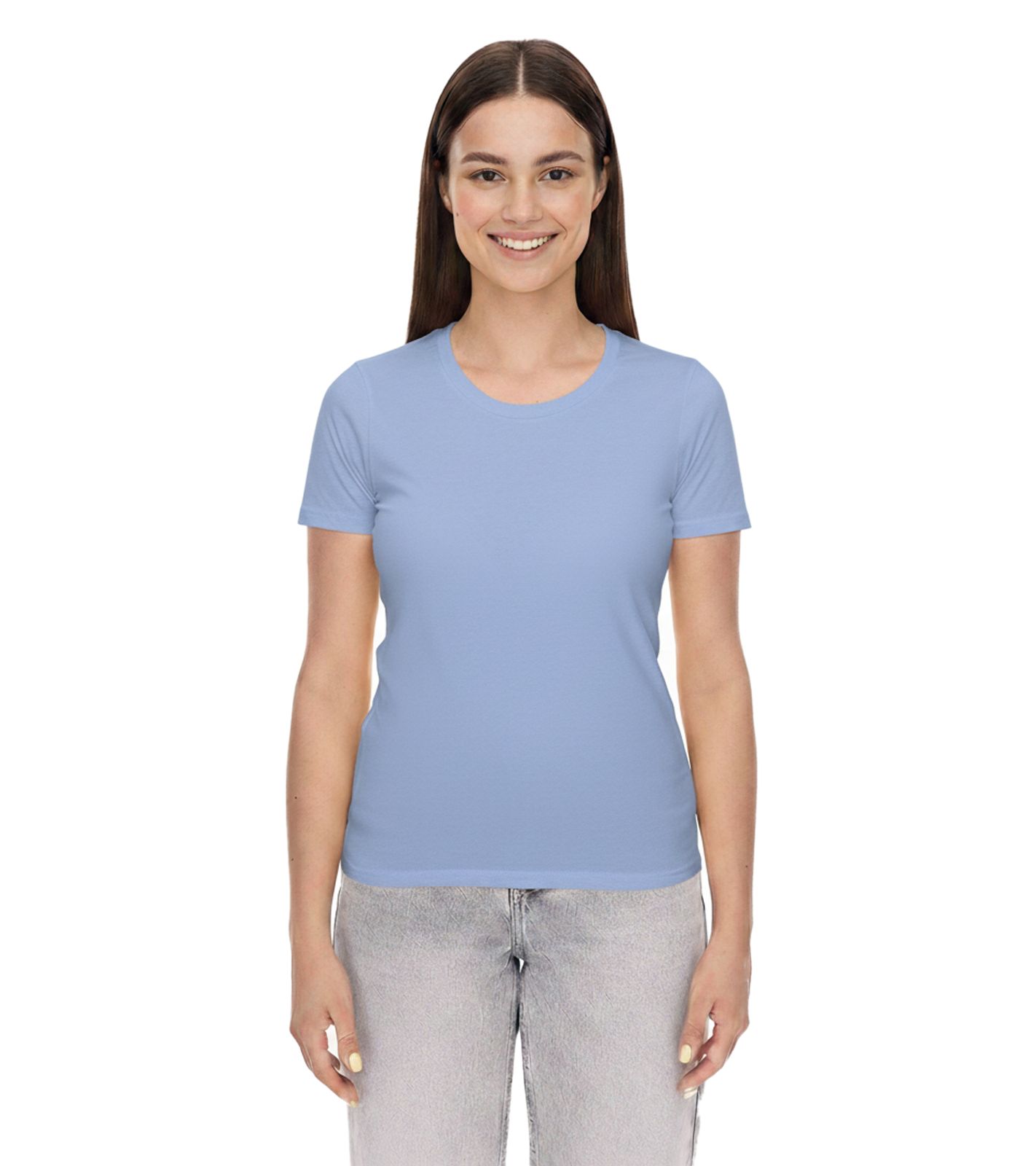 ELEVATE Heros Damen T-Shirt schlichtes Baumwoll-Shirt 150 g/m2 Basic-Shirt Unterzieh-Shirt 3802940 Hellblau