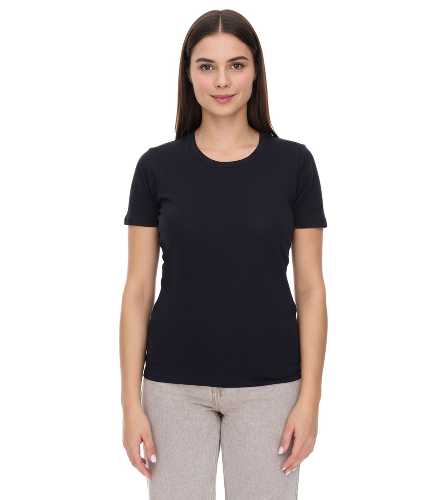 ELEVATE Heros Damen T-Shirt schlichtes Baumwoll-Shirt 150 g/m2 Basic-Shirt Unterzieh-Shirt 3802999 Schwarz