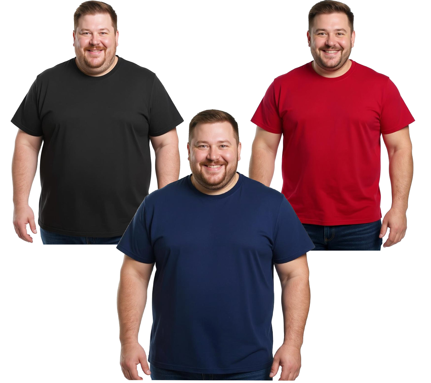 ELEVATE Heros Herren T-Shirt auch in 4XL & 5XL schlichtes Baumwoll-Shirt 150 g/m2 Basic-Shirt Unterzieh-Shirt Große Größen Rot, Schwarz oder Navy