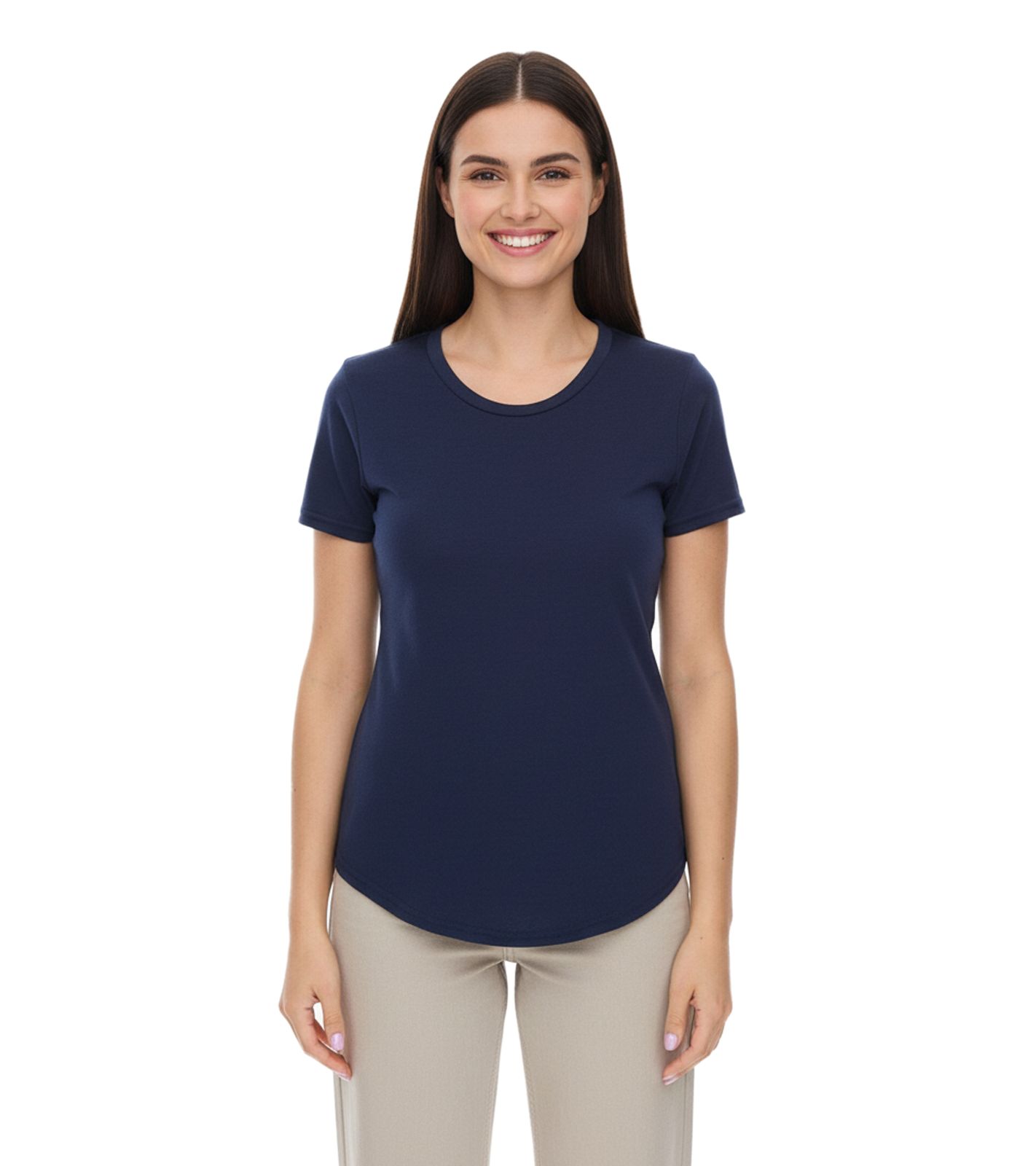ELEVATE Jade Damen T-Shirt nachhaltiges Kurzarm-Shirt 160 g/m2 Basic-Shirt Unterzieh-Shirt 3750149 Navy