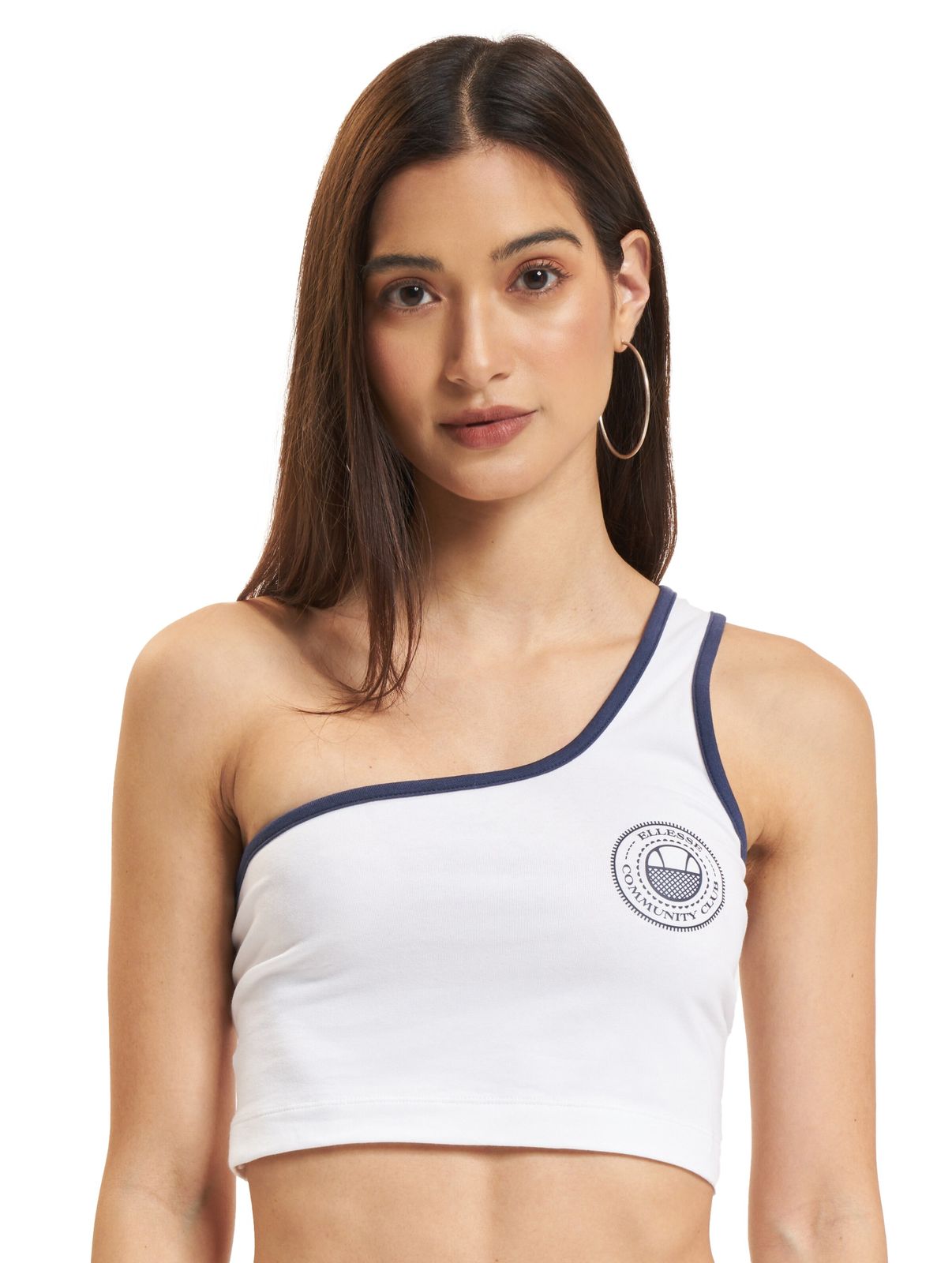 ellesse Capuano Damen Crop-Top Tank-Top Baumwoll-Shirt ärmellos weiß
