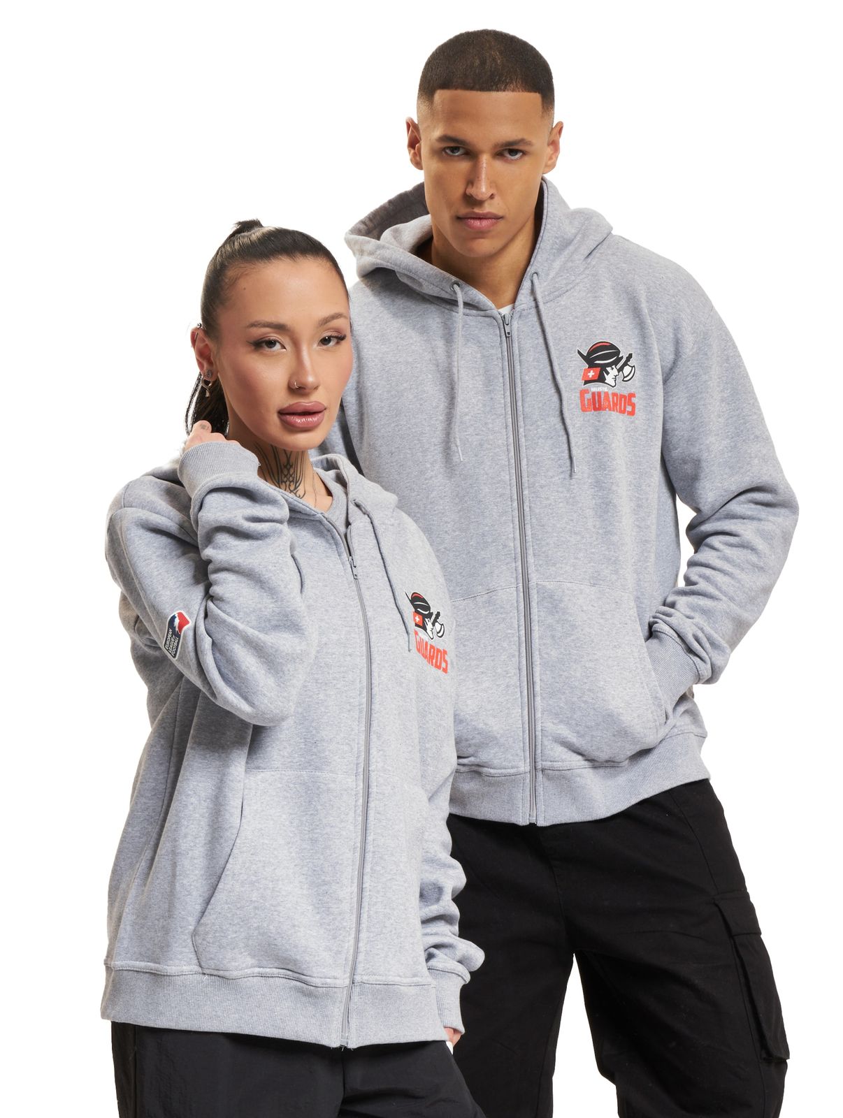 European League Of Football Helvetic Guards 1 Zip Hoodies grau meliert