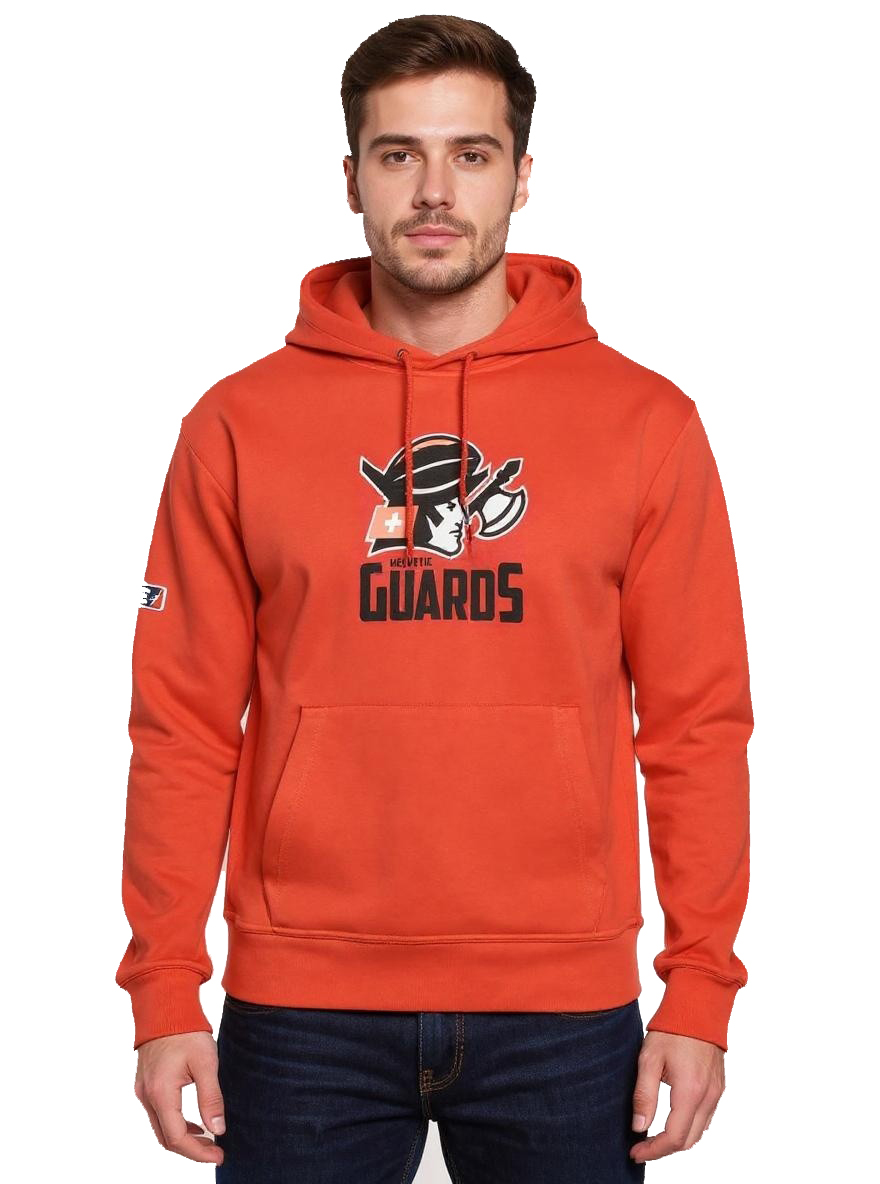 European League Of Football – Helvetic Guards 2 ELF Herren Hoodie Kapuzenpullover Baumwoll-Sweater Rot