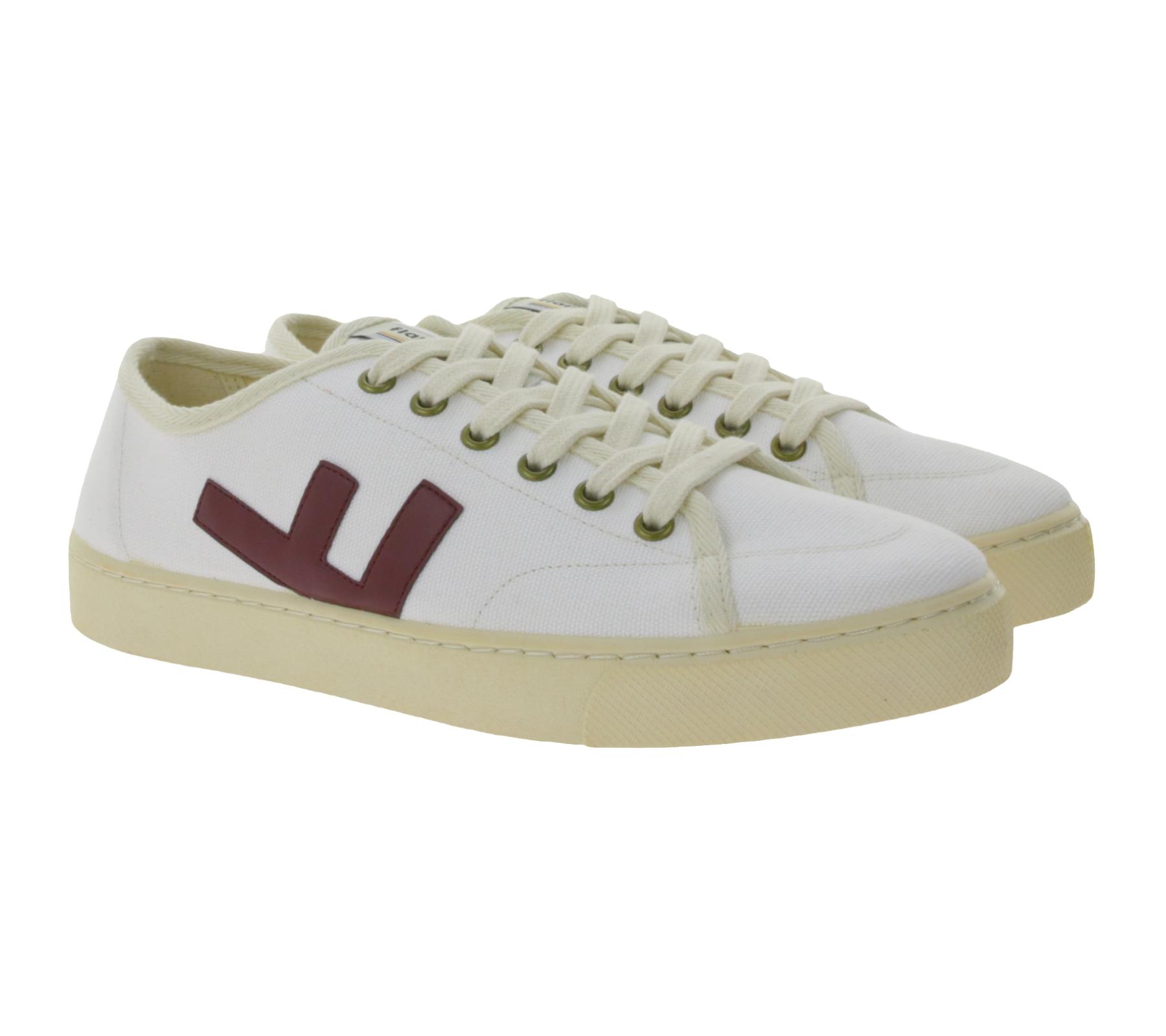 FLAMINGOS LIFE nachhaltige Alltags-Schuhe RANCHO WHITE BURGUNDY IVORY Weiß/Bordeaux-Rot