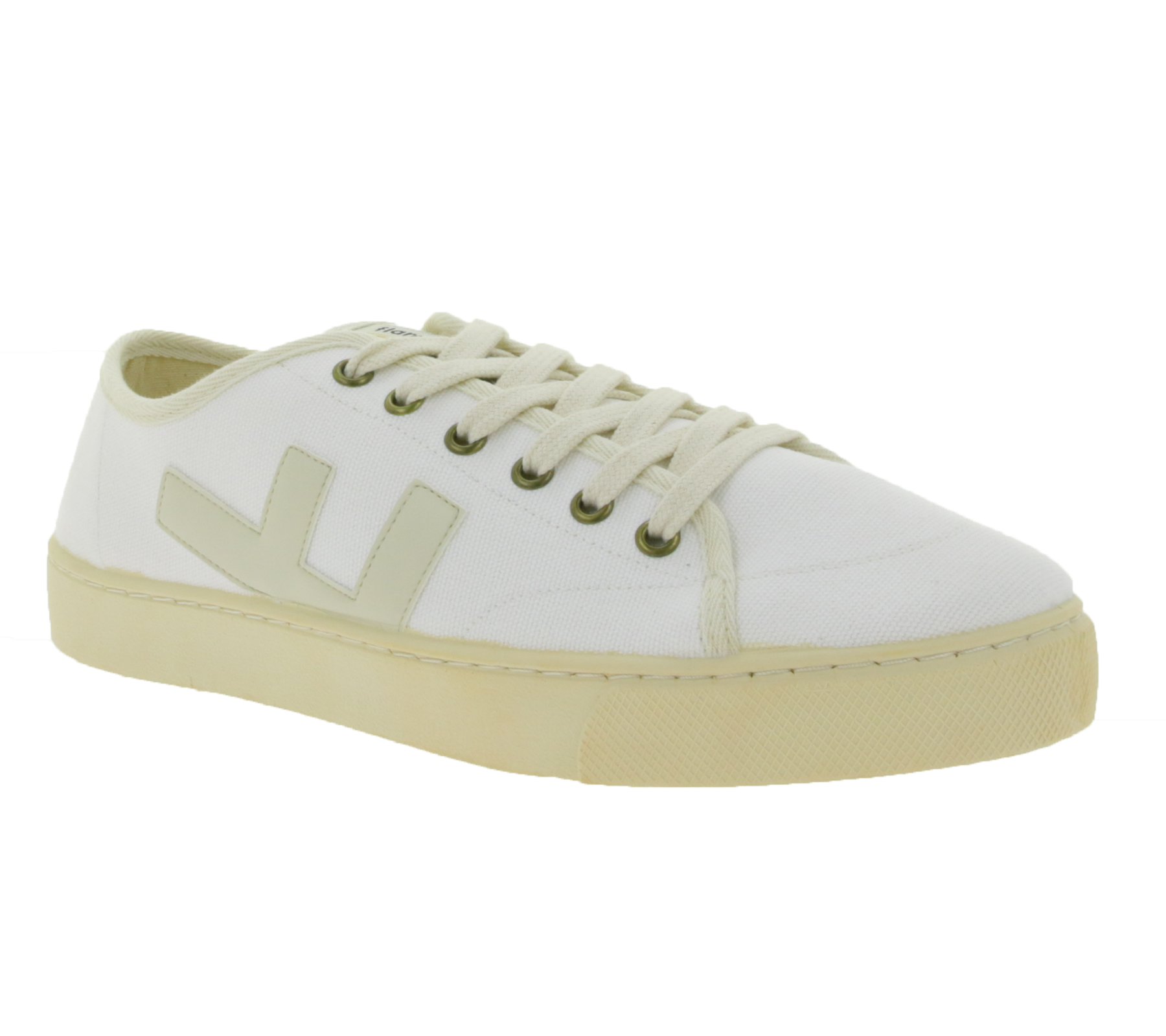 FLAMINGOS LIFE RANCHO ALL WHITE Freizeit-Schuhe nachhaltige Bio-Sneaker Schuhe mit Kork 100% Vegan MADE IN SPAIN SS21RAALLWH Weiß/Beige