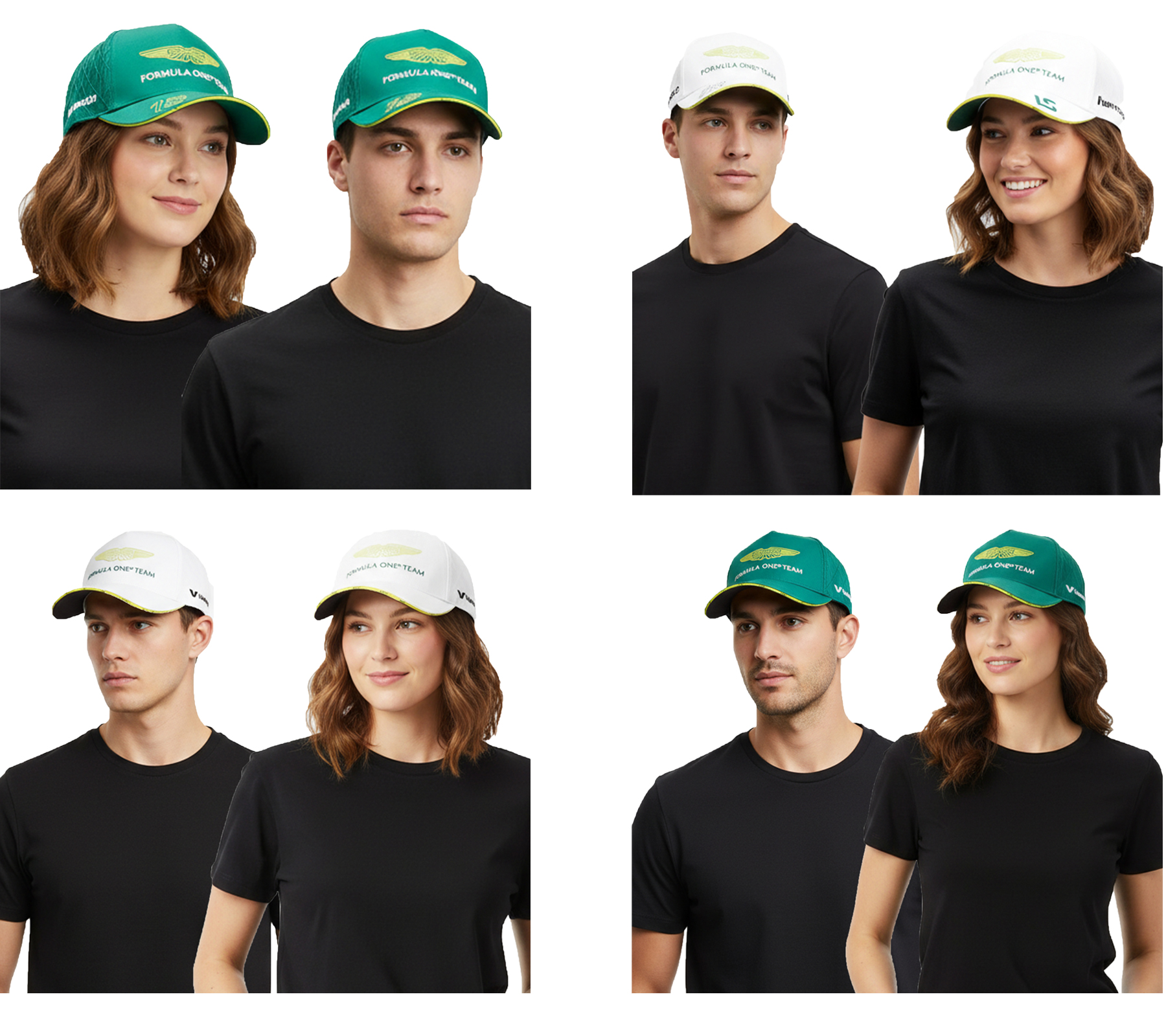 Formula 1 Aston Martin F1 BOSS Baseball-Cap Saison 2024 Fan-Cap Snapback Lance Stroll Grün oder Weiß