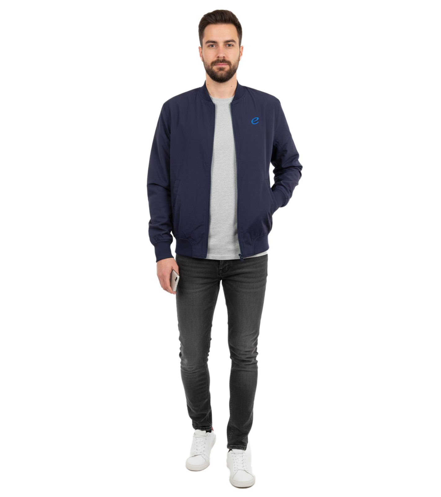 Formula E Herren Bomber-Jacke mit Gradient Logo nachhaltige Motorsport-Jacke Frühlingsjacke 701223598 001 Blau