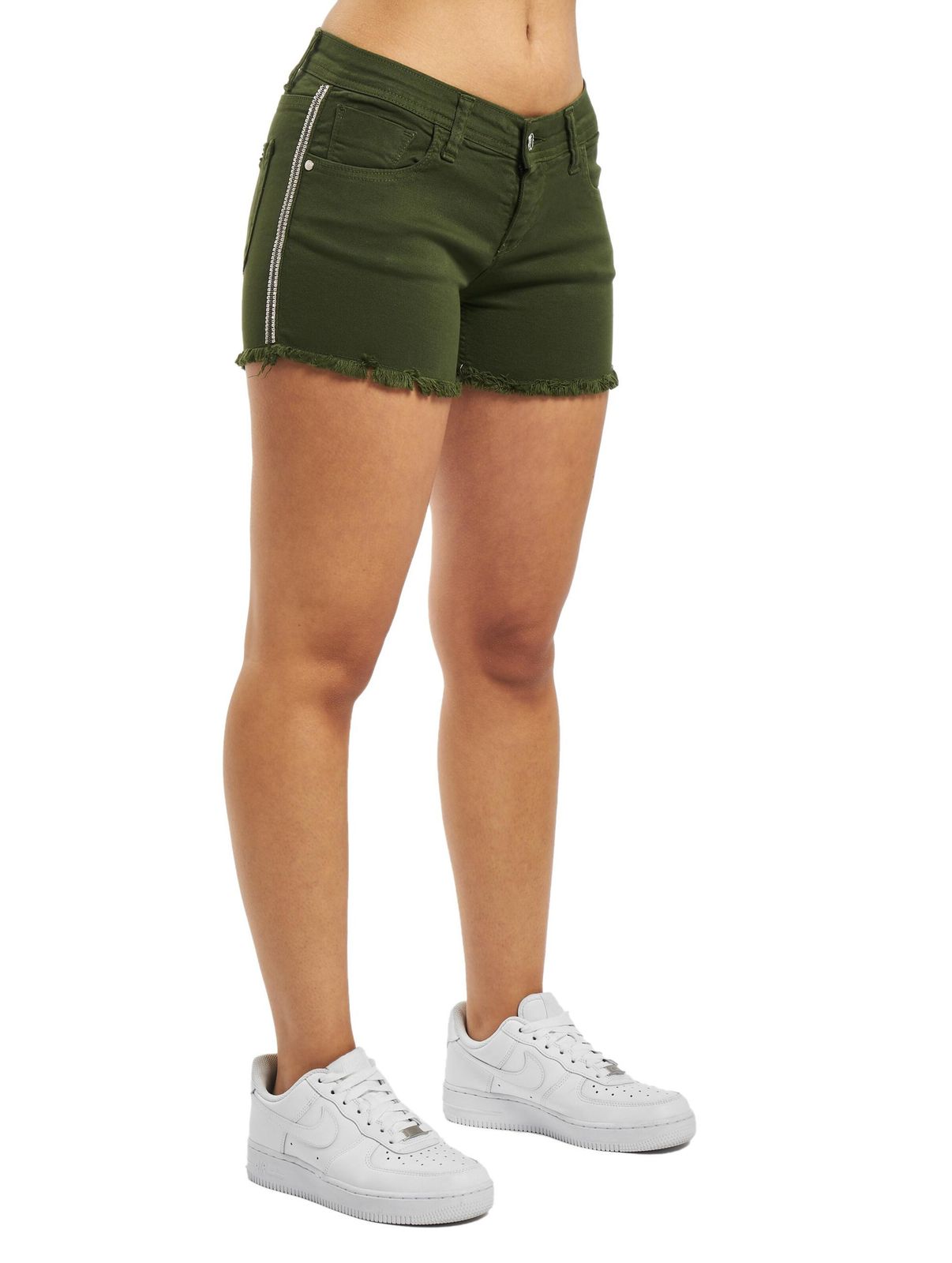 Fornarina Amalia Damen Shorts grün aus Baumwolle mit einem Stylischem Schnitt