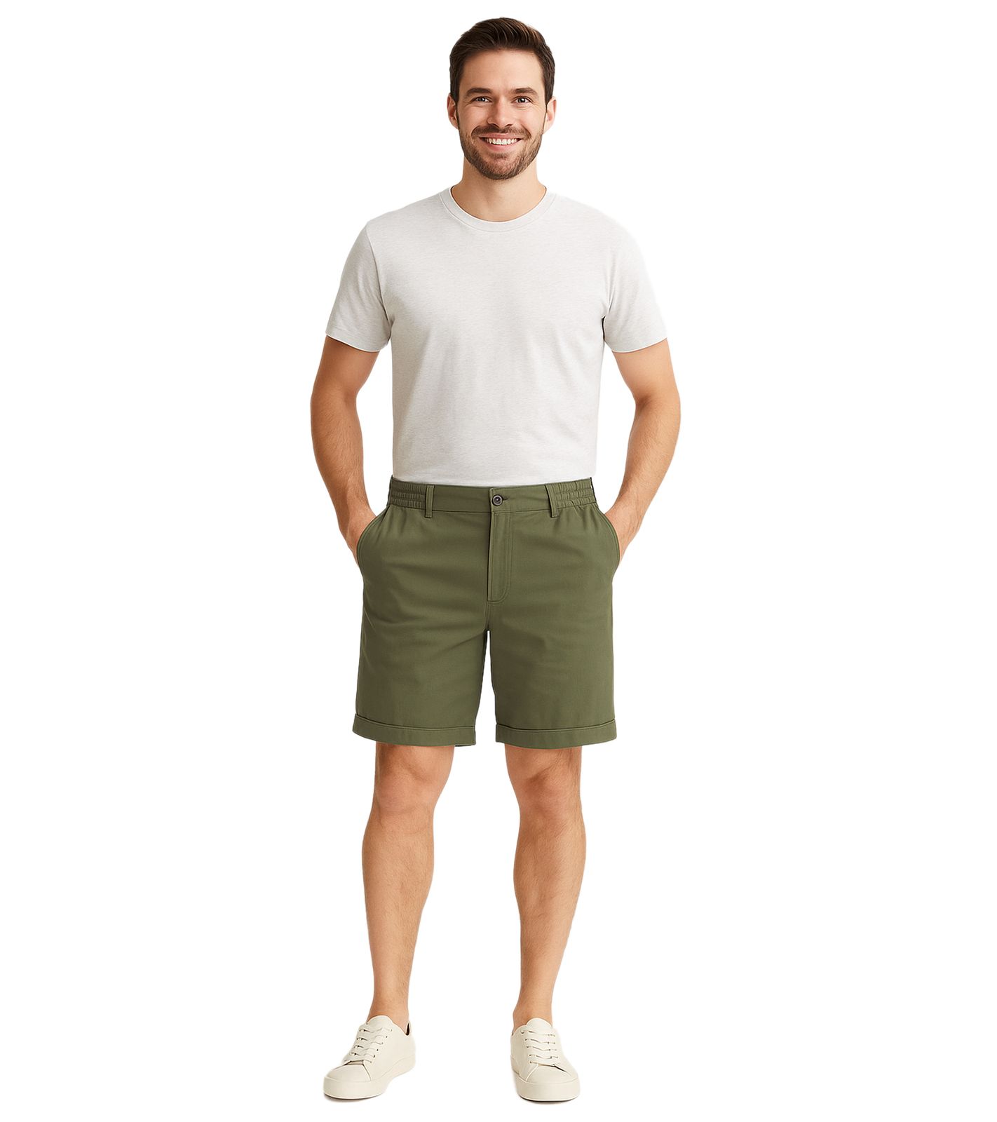FQ1924 Henry Herren Freizeit-Bermuda Chino-Hose Baumwoll-Shorts kurze Hose 21900629 180316 Khaki