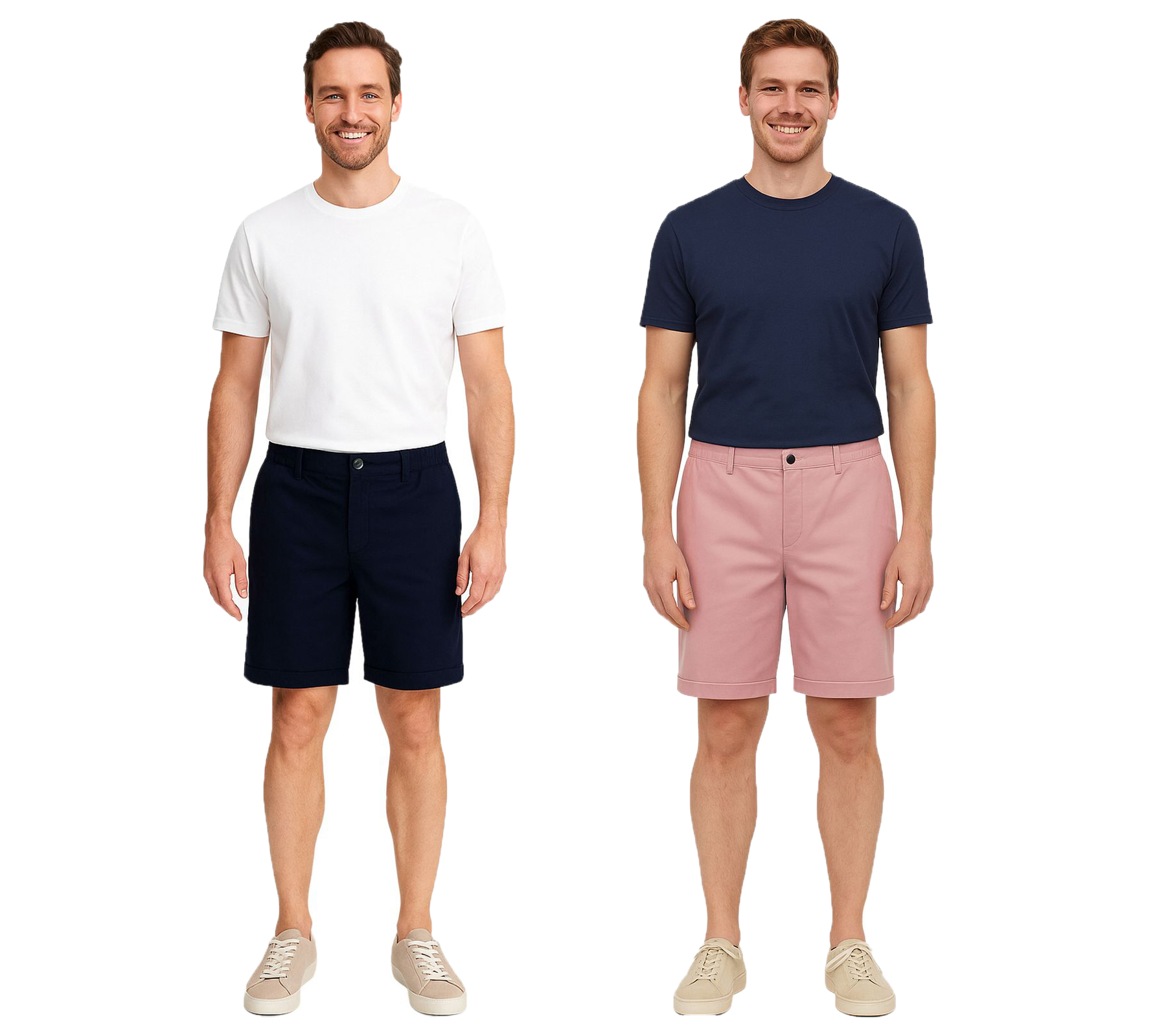 FQ1924 Henry Herren Freizeit-Bermuda Chino-Hose Baumwoll-Shorts kurze Hose 21900629 Dunkelblau oder Rosa