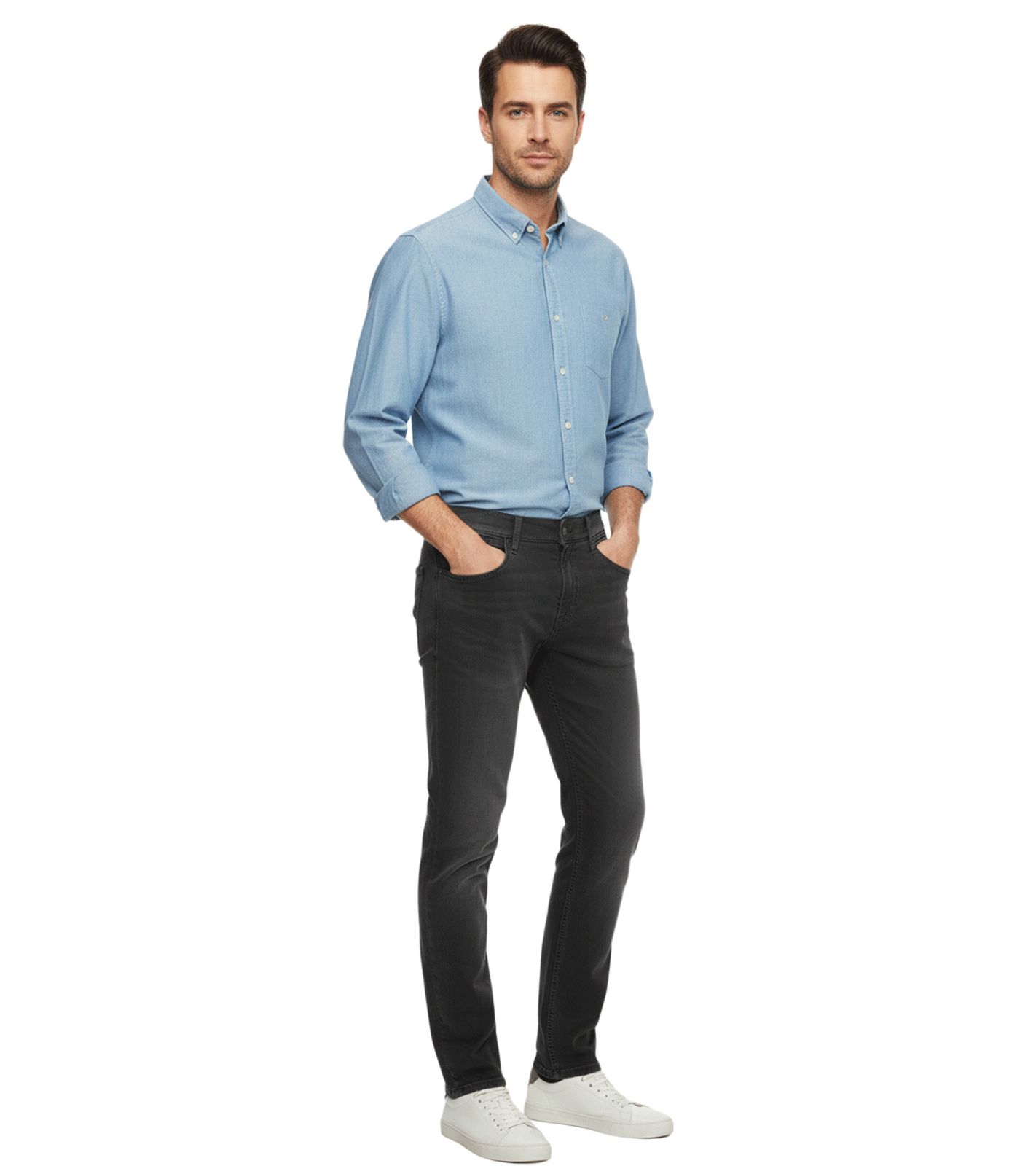 FQ1924 Juan Herren Jeans Regular-Fit Denim-Hose im 5-Pocket-Style Baumwoll-Hose 21900669 200295 Grau