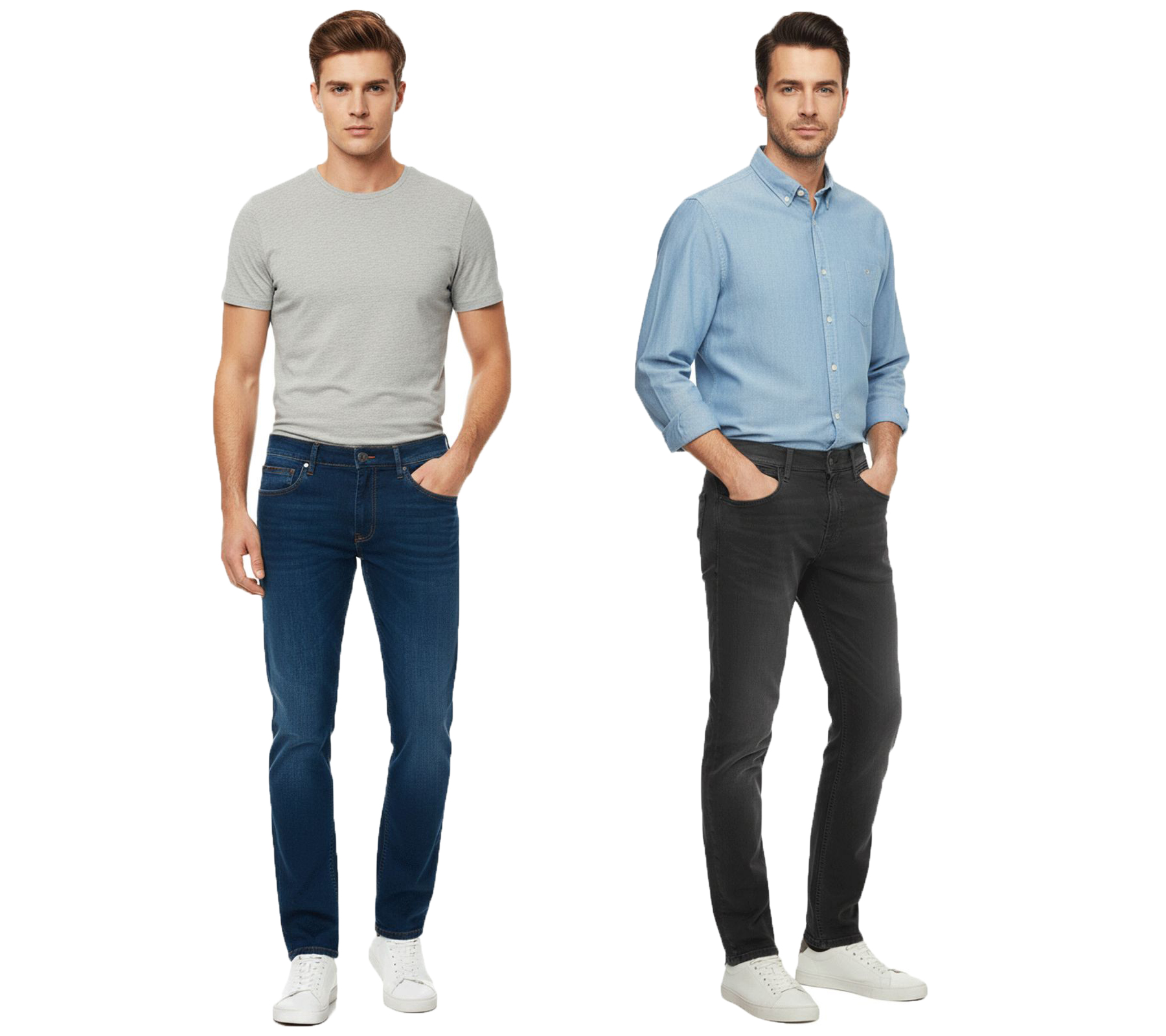 FQ1924 Juan Herren Jeans Regular-Fit Denim-Hose im 5-Pocket-Style Baumwoll-Hose 21900669 Grau oder Blau