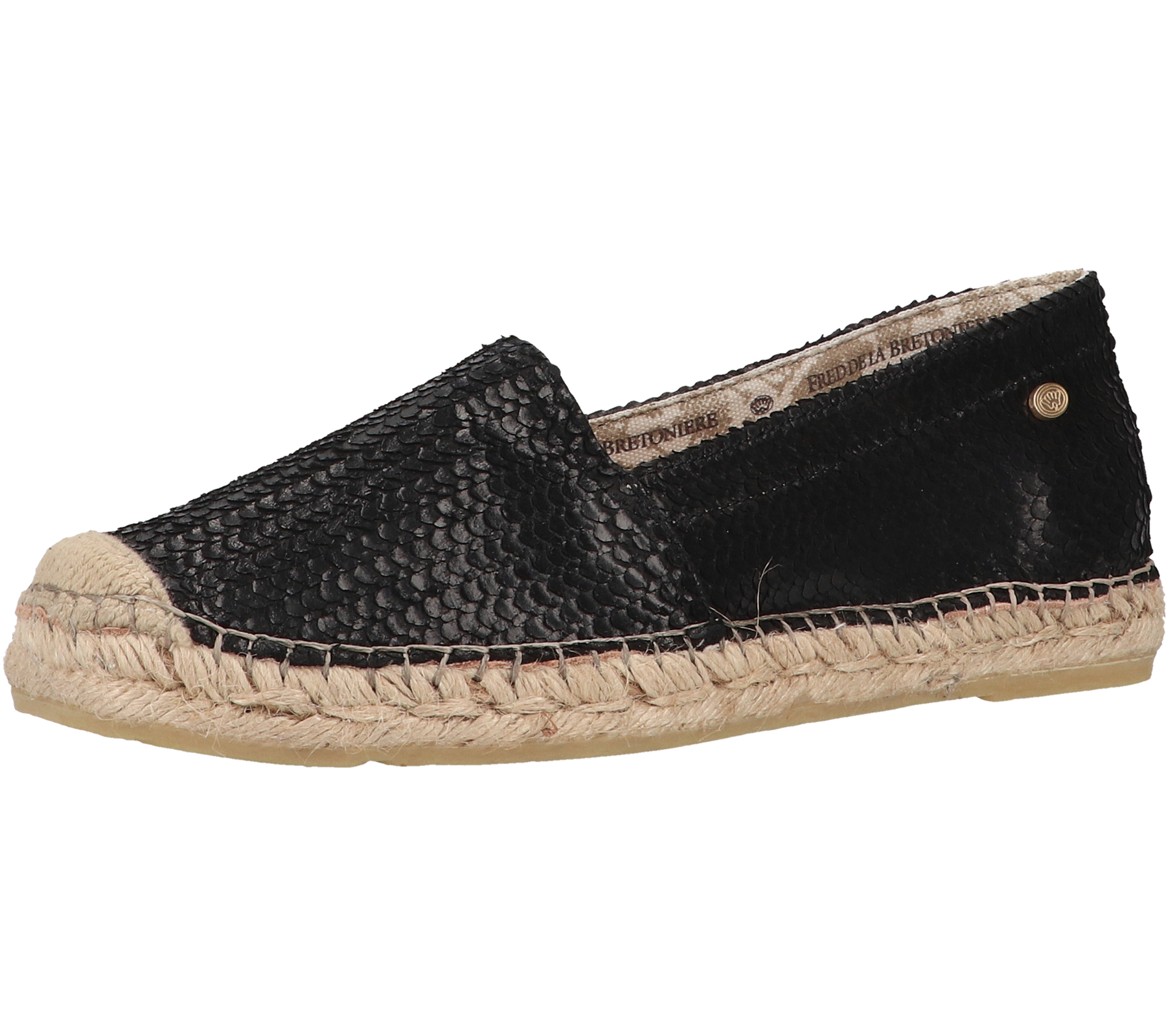 Fred de la Bretoniere Damen Echtleder-Halbschuhe modische Sommer-Schuhe 152010165 Schwarz