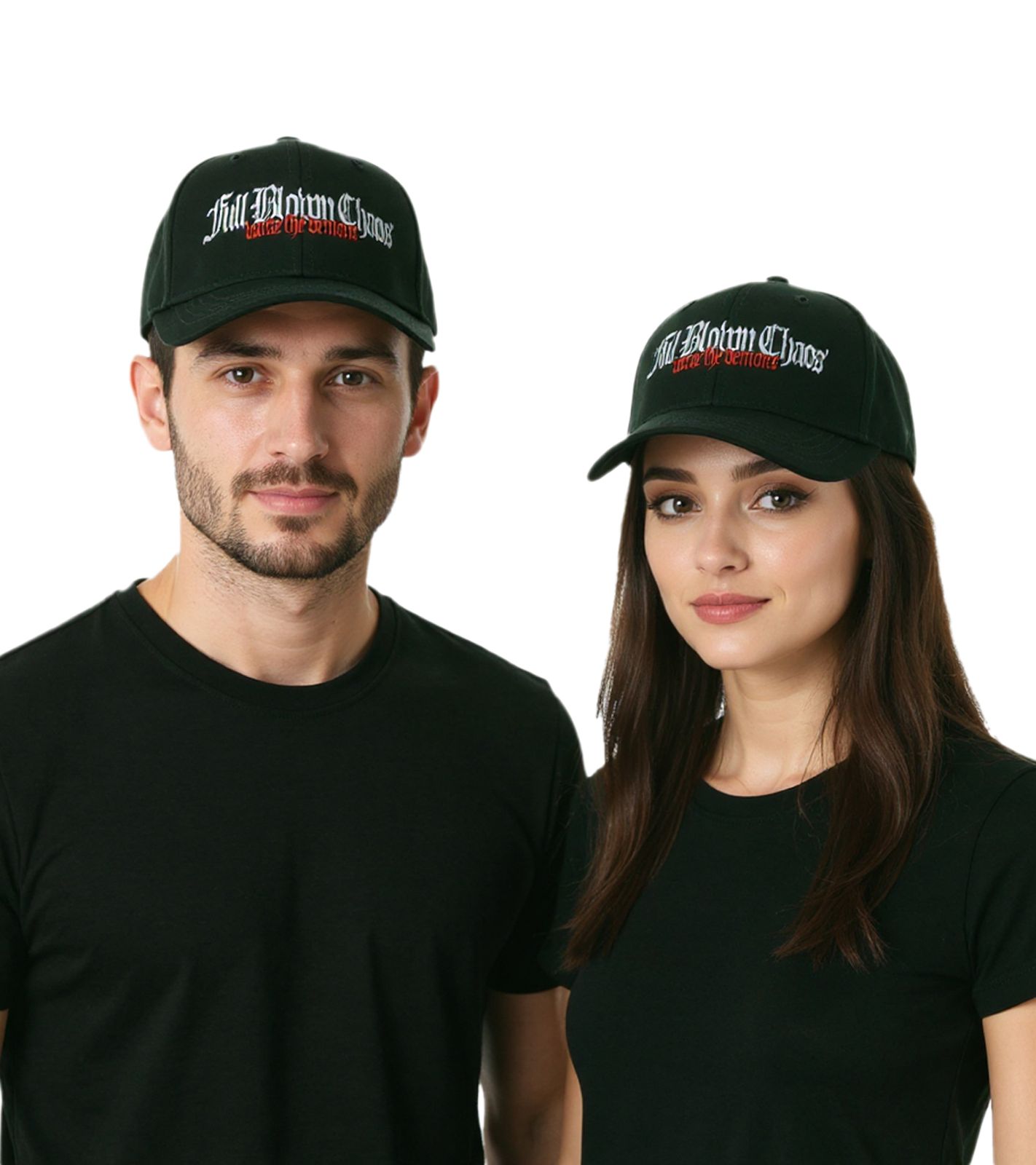 FULL BLOWN CHAOS Hardcore Metalcore-Band Baumwoll-Cap mit Logo-Stickerei Damen und Herren TC103038FBC Schwarz