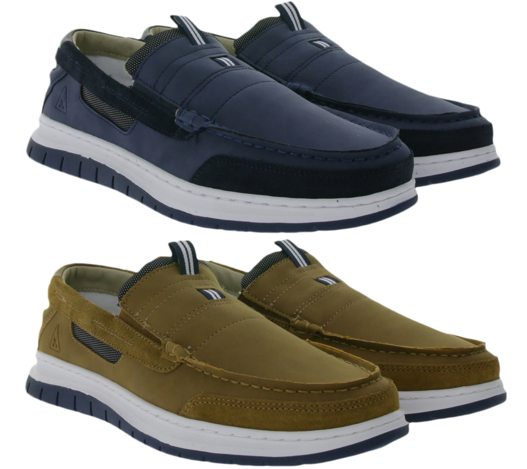 Gaastra Herren Slipper zeitlose Low-Top Schuhe mit Echtleder-Anteil Mokassins in Braun oder Blau