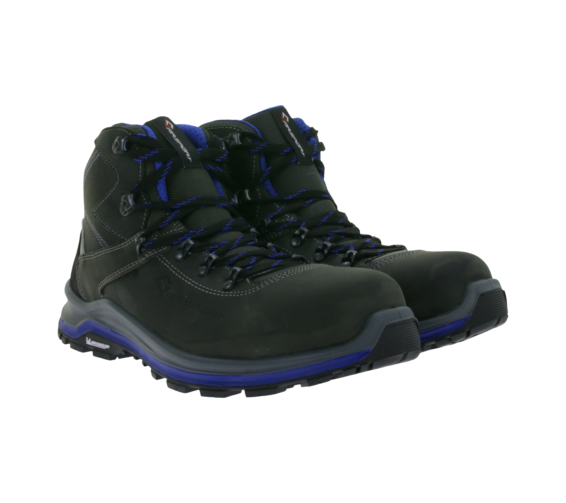 GARSPORT Kuruk Mid S3 Herren & Damen Sicherheits-Schuhe mit Michelin-Arrow-HRO-Gummisohle Echtleder-Schuhe Arbeits-Halbstiefel MGDS1090020 2015 Anthrazit