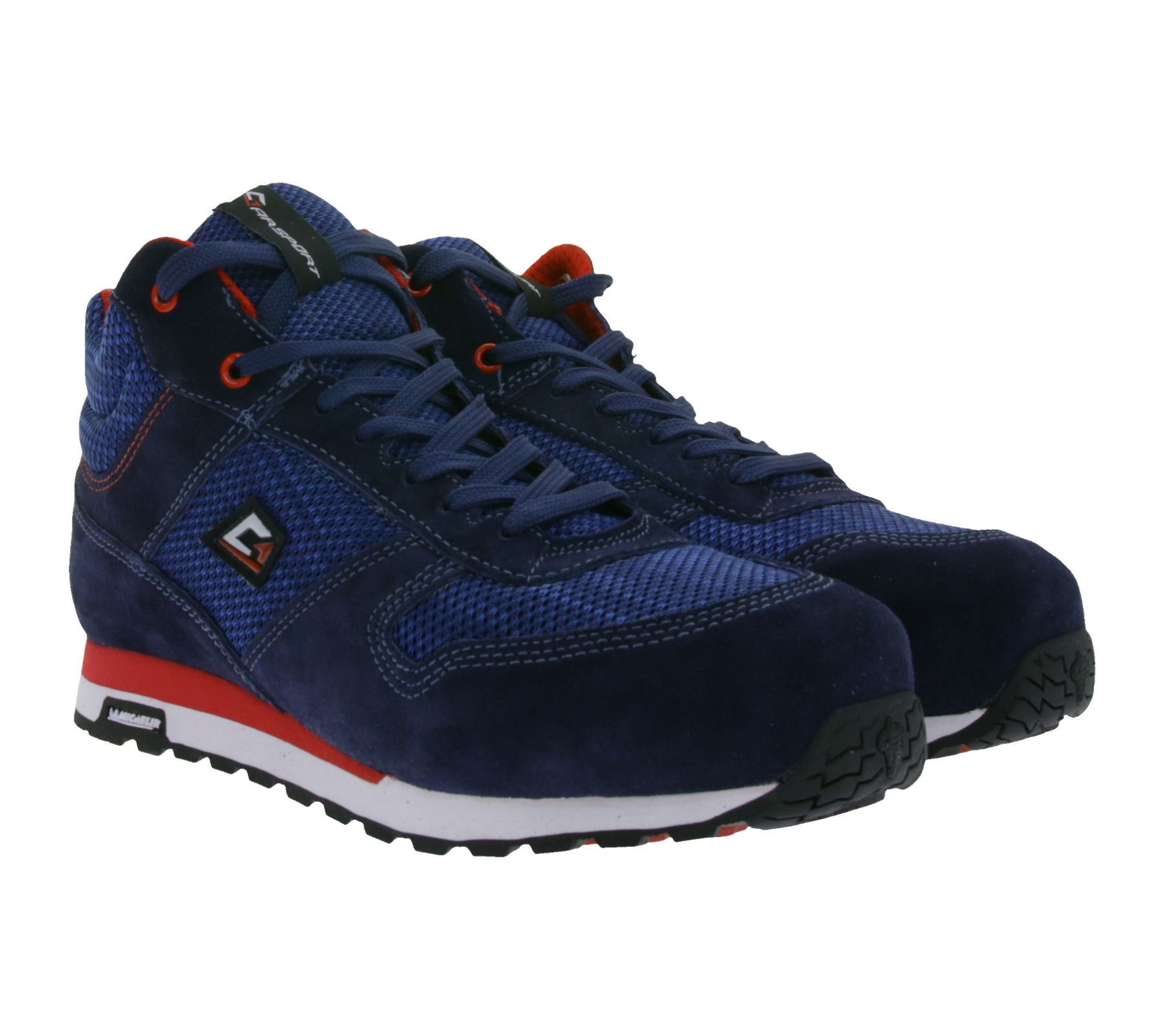 GARSPORT Monza 2.0 Mid 1 S1PS Herren & Damen Sicherheits-Schuhe mit Michelin Herratage EVA / HRO Gummi Laufsohle Echtleder-Schuhe Arbeits-Halbstiefel GDS1090023 2426 Blau