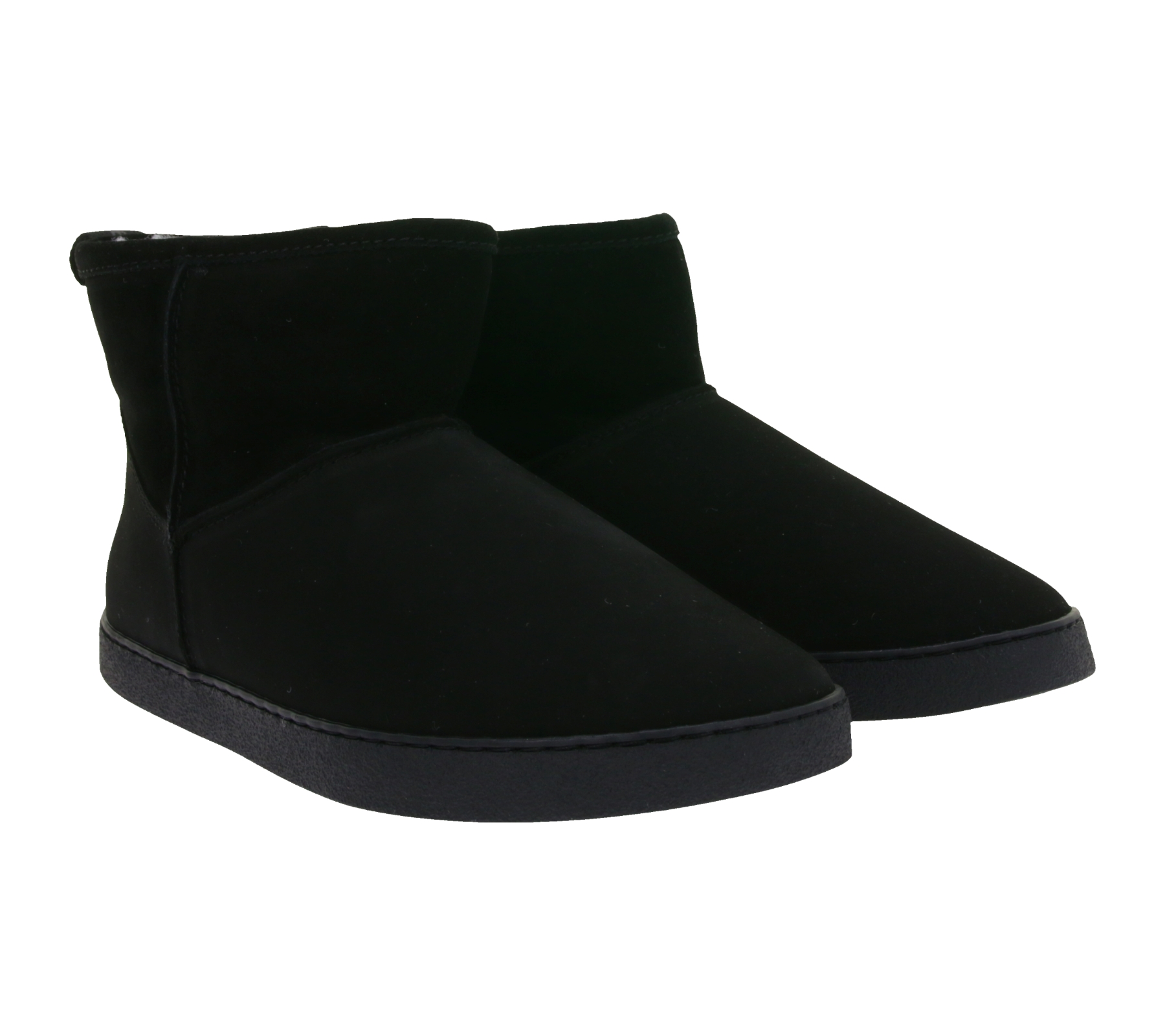 gefütterte GROUNDIES Barfußschuhe Cozy Boot Low Damen Echtleder Stiefelette mit TrueSense Sohle GND-120236-01 Schwarz