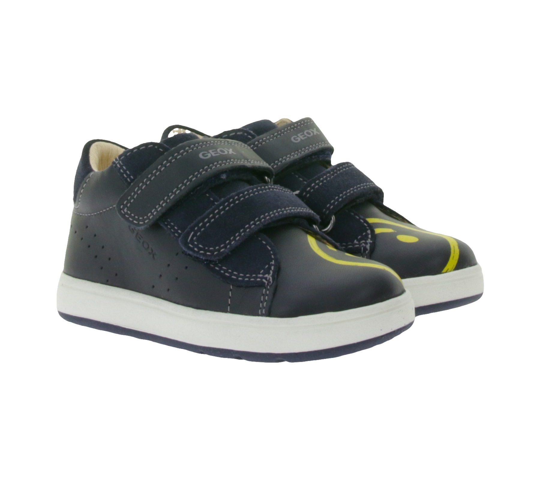 GEOX B Biglia B. D Kleinkinder Sneaker mit atmungsaktiver Sohle Mid-Cut-Schuhe Echtleder mit Klettverschluss Baby-Schuhe B044DD 08522 C4P2G Dunkelblau